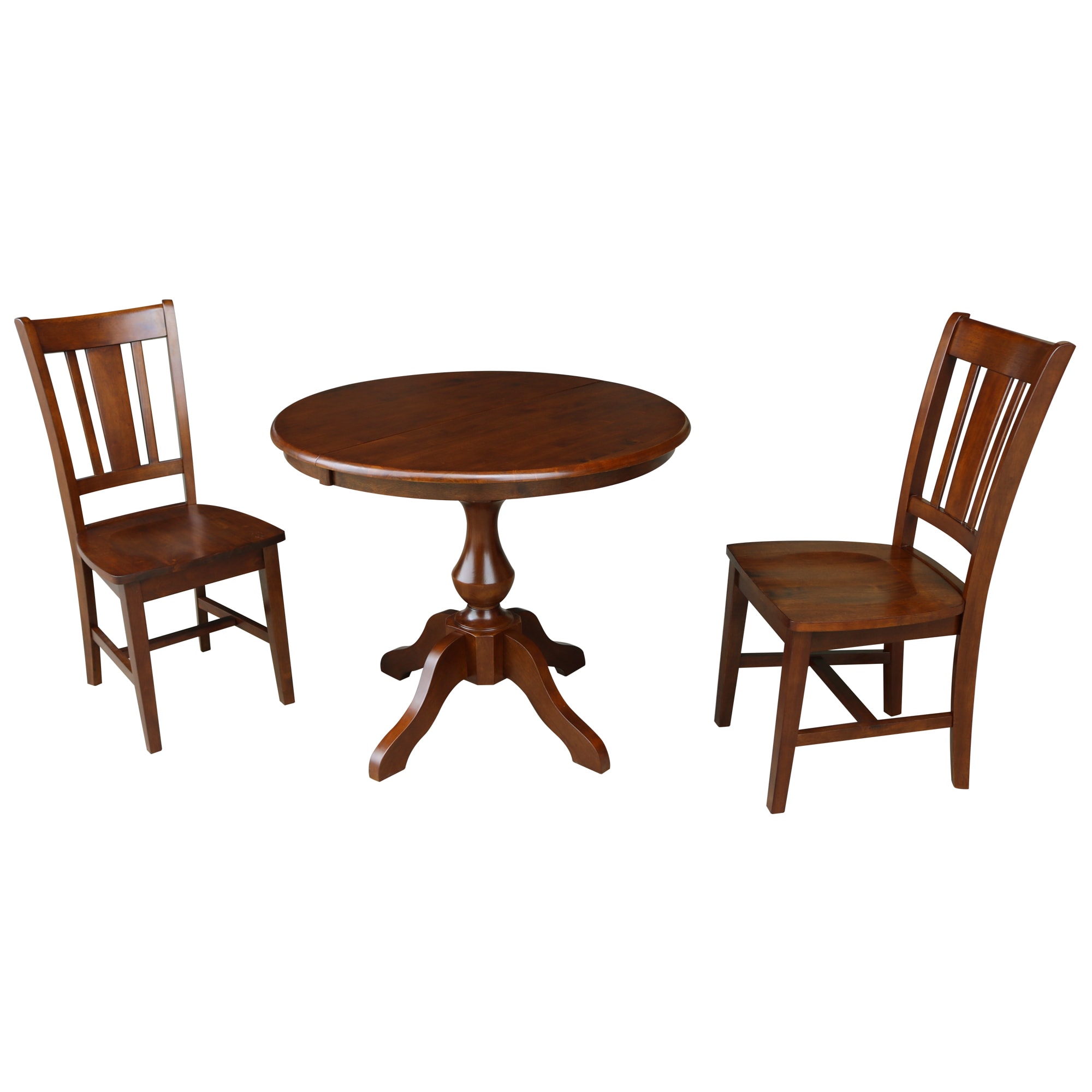 International Concepts K581-36RXT-11B-C10-2 Espresso Traditional Dining Room Set with Round Table ( Seats 4 )