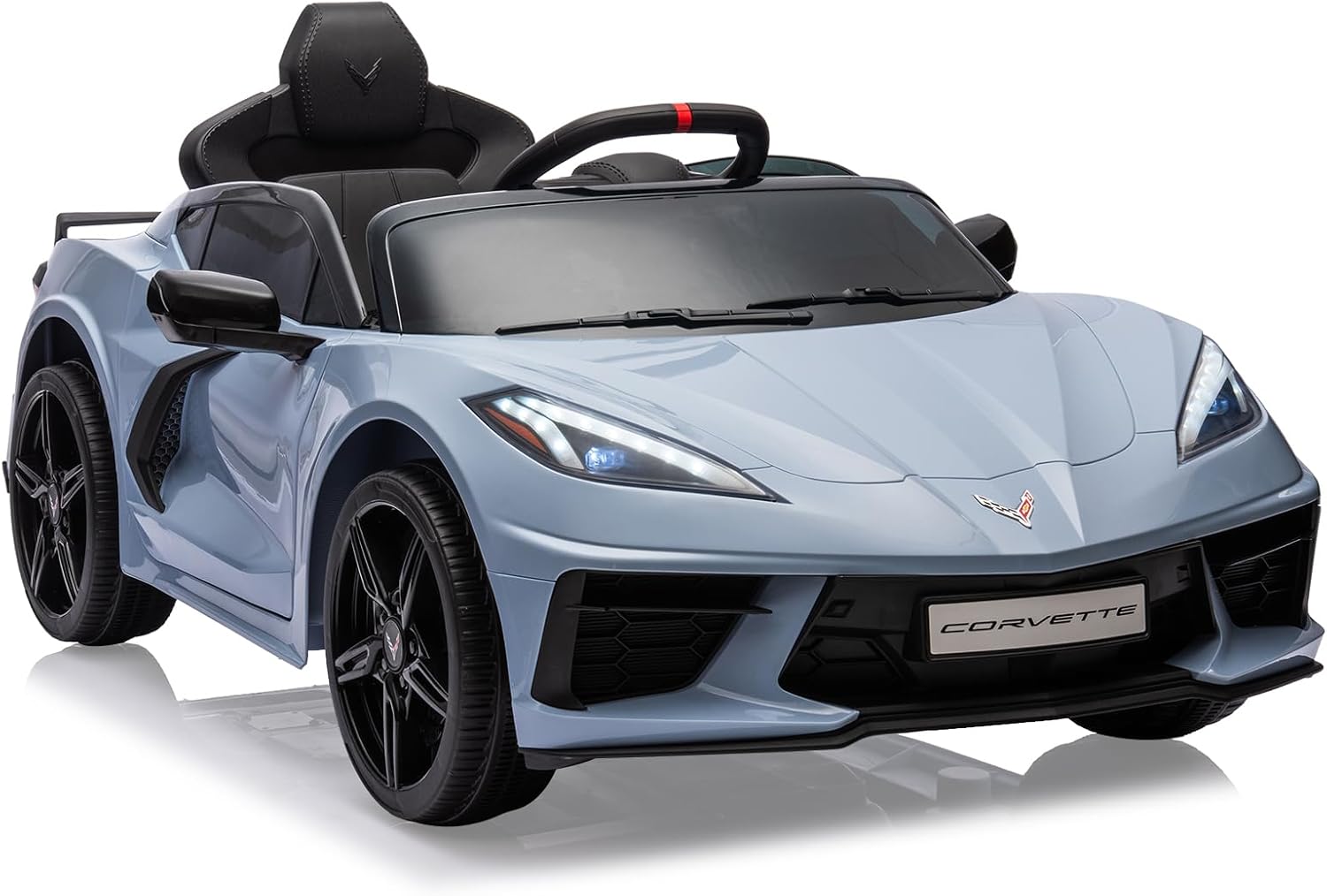 Der Rose RIDE ON CAR-002615 12V Licensed Corvette Kids Ride On Car With Remote Control LED Lights MP3 Player Sports Electric Vehicle Blue