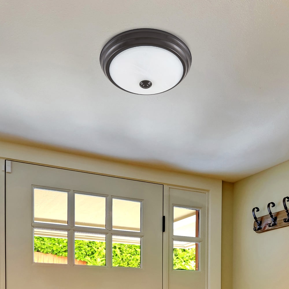 Designers Fountain EVLED502C-34 DF Flush Mount 1 -Light 11-in Satin Bronze Integrated LED Flush Mount Light ENERGY STAR Certified