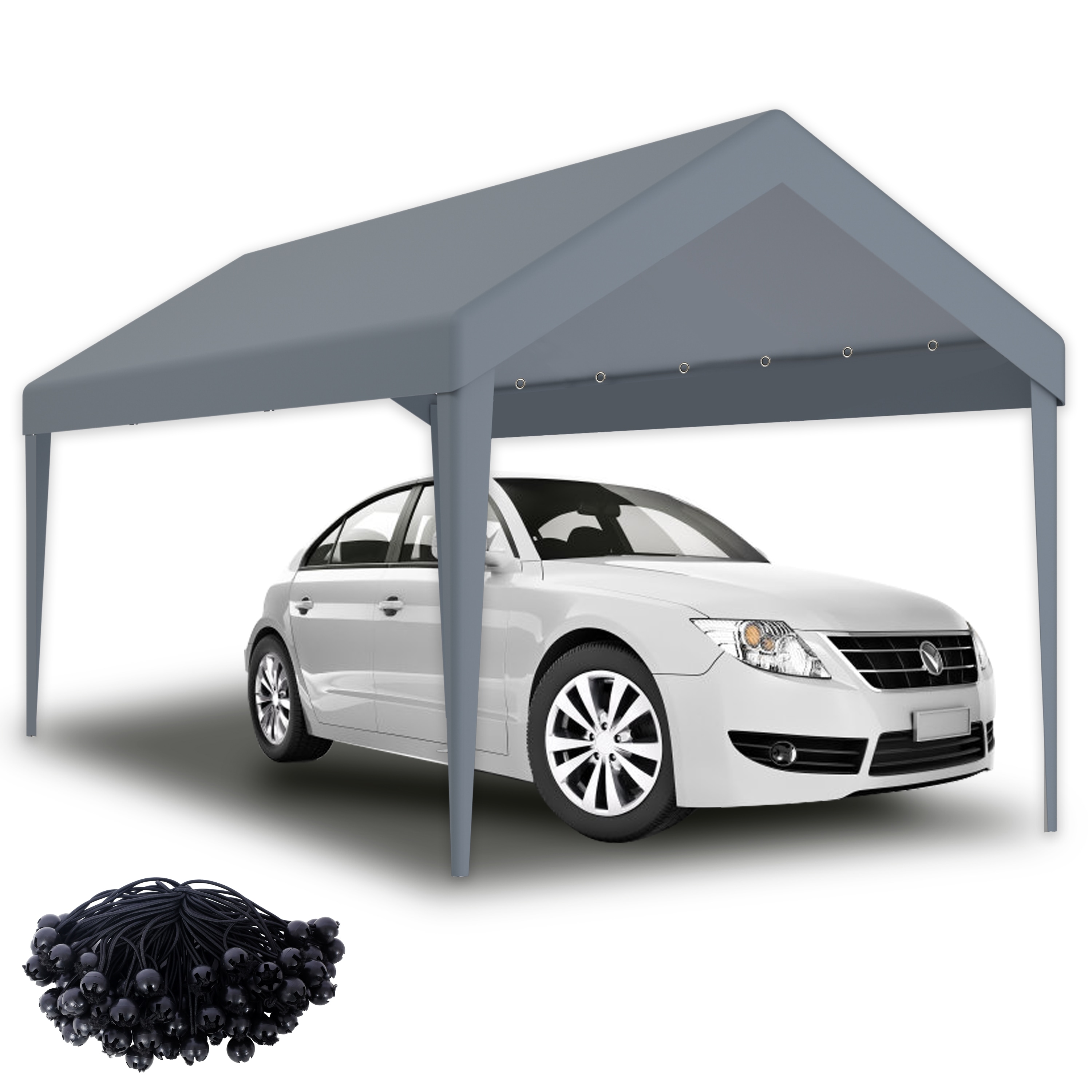LIVIZA GIGP204143 10 x 20 ft Carport Replacement Canopy Cover Gray Canopy replacement top