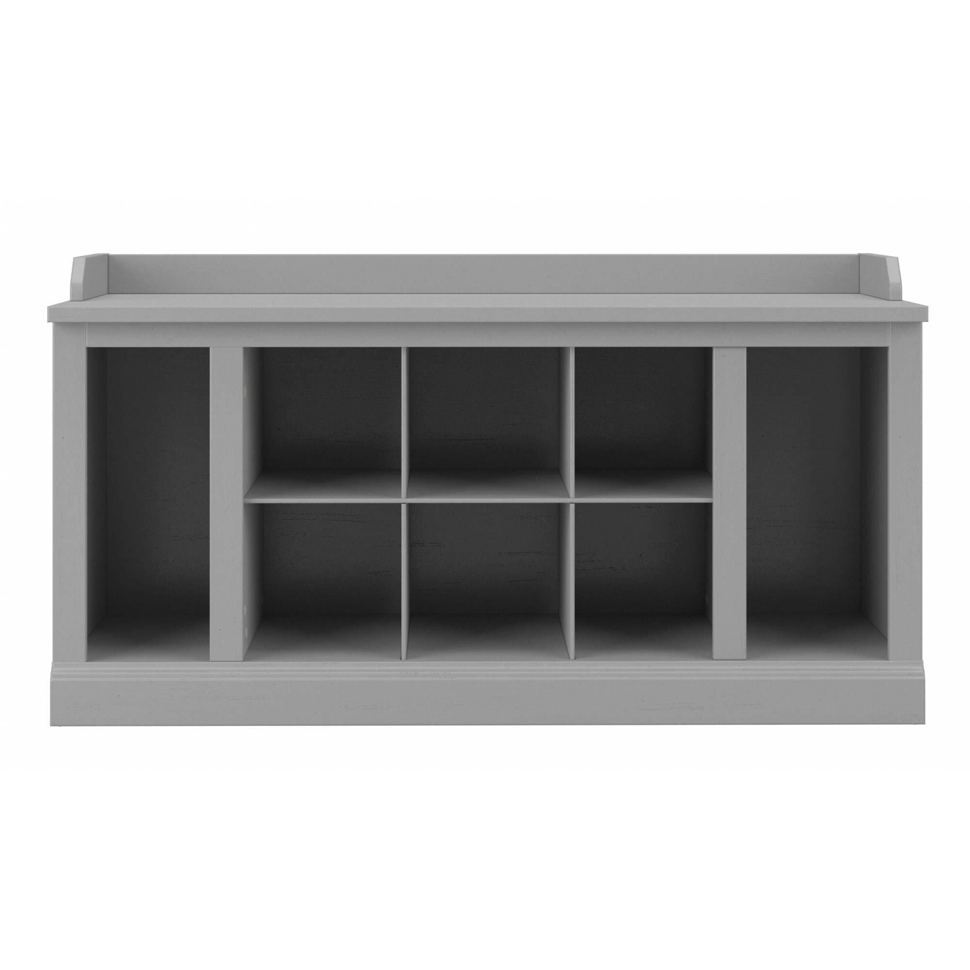 Cape Cod Gray Engineered Wood Shoe Storage Bench with Shelves