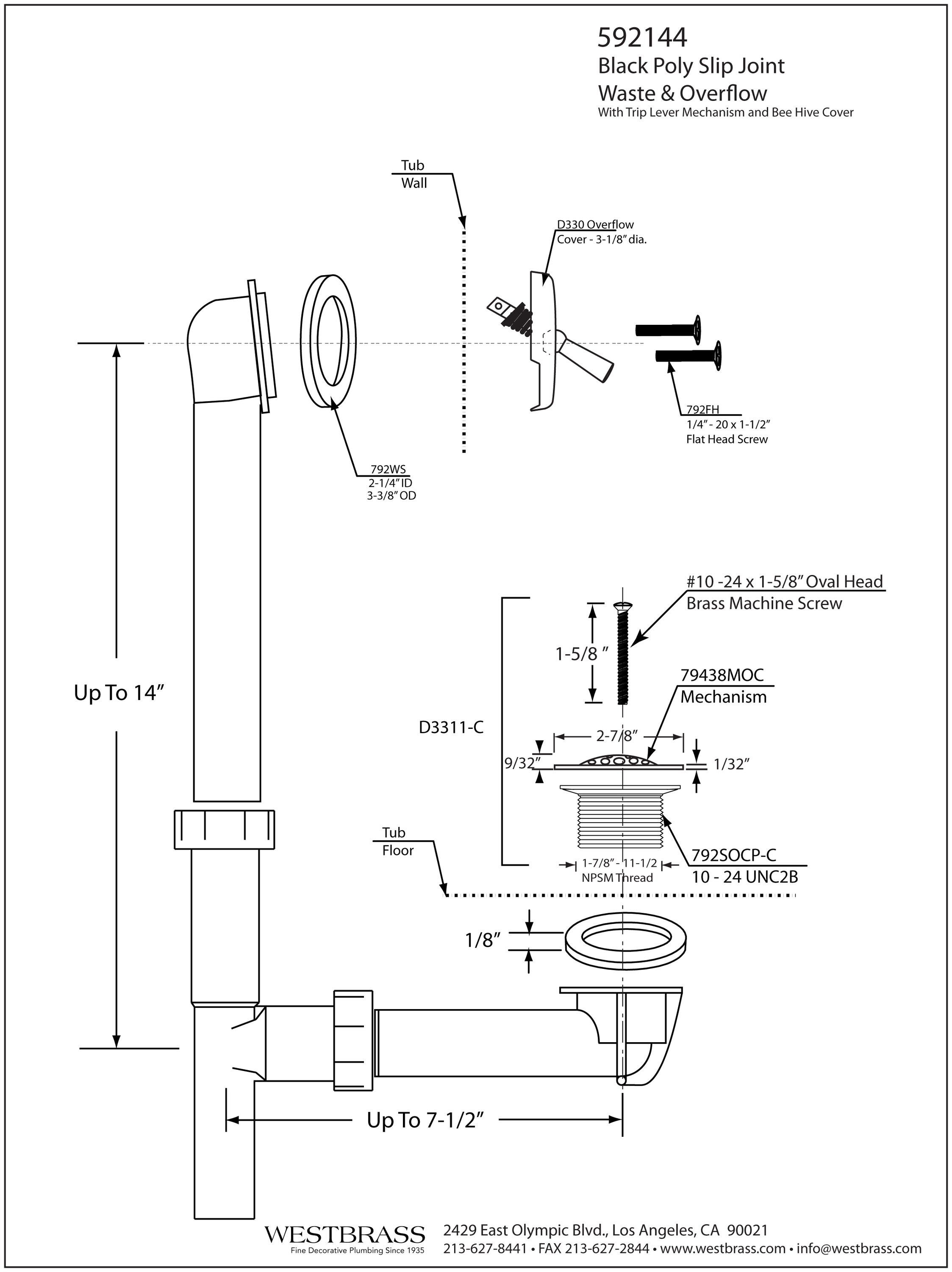 WESTBRASS 592144-62 Tub-Drain-Accessories - View #2