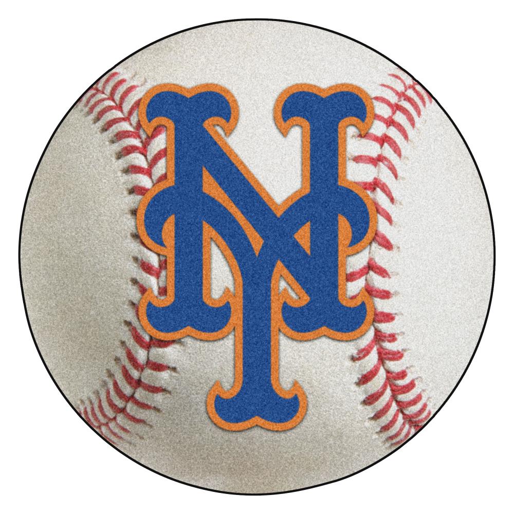 FANMATS New York Mets MLB Baseball Mat 2-ft x 2-ft White Round Indoor ...
