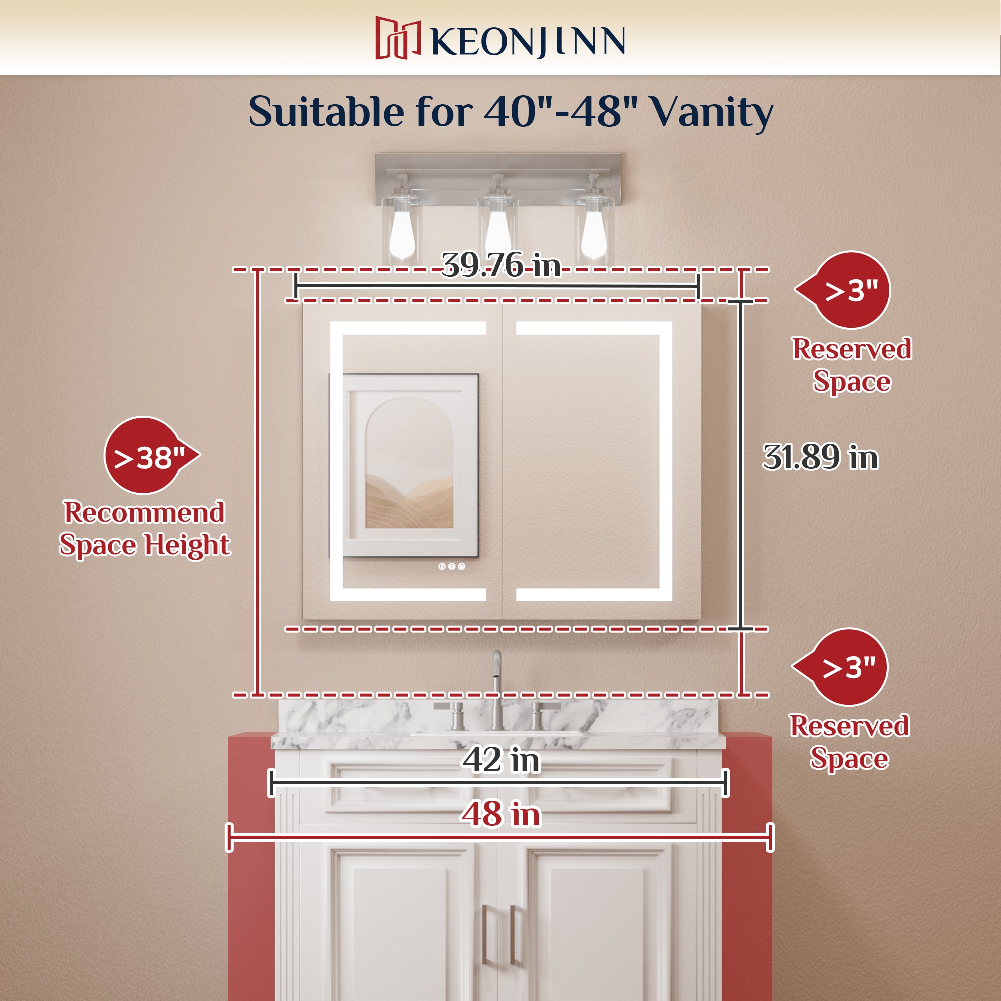 Keonjinn LW-JG-ZG-10181 Bathroom-Medicine-Cabinets - View #4