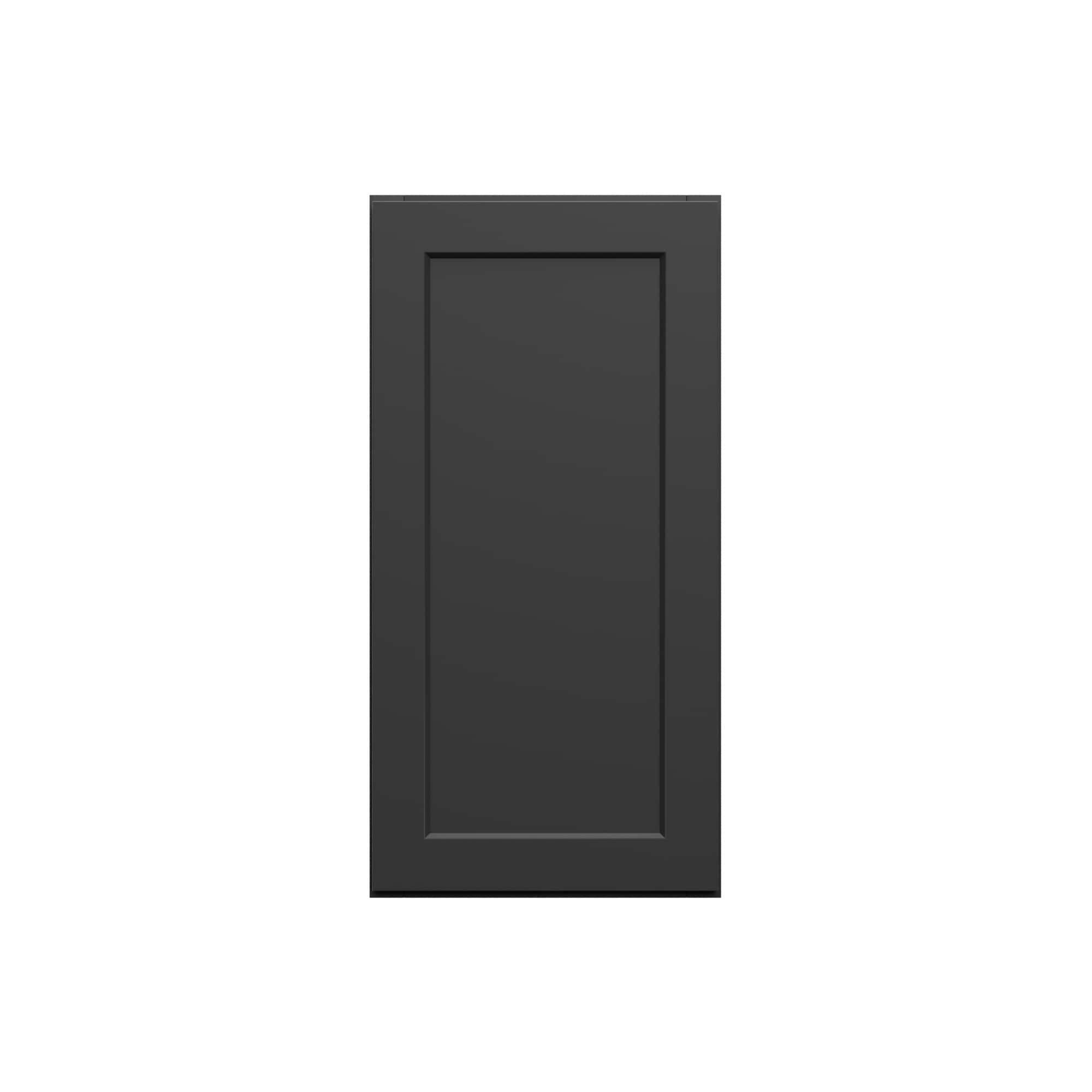 HomLux 18-in W x 36-in H x 12-in D Shaker Black Painted Wall Ready to Assemble (RTA) Plywood Cabinet Recessed Panel Shaker