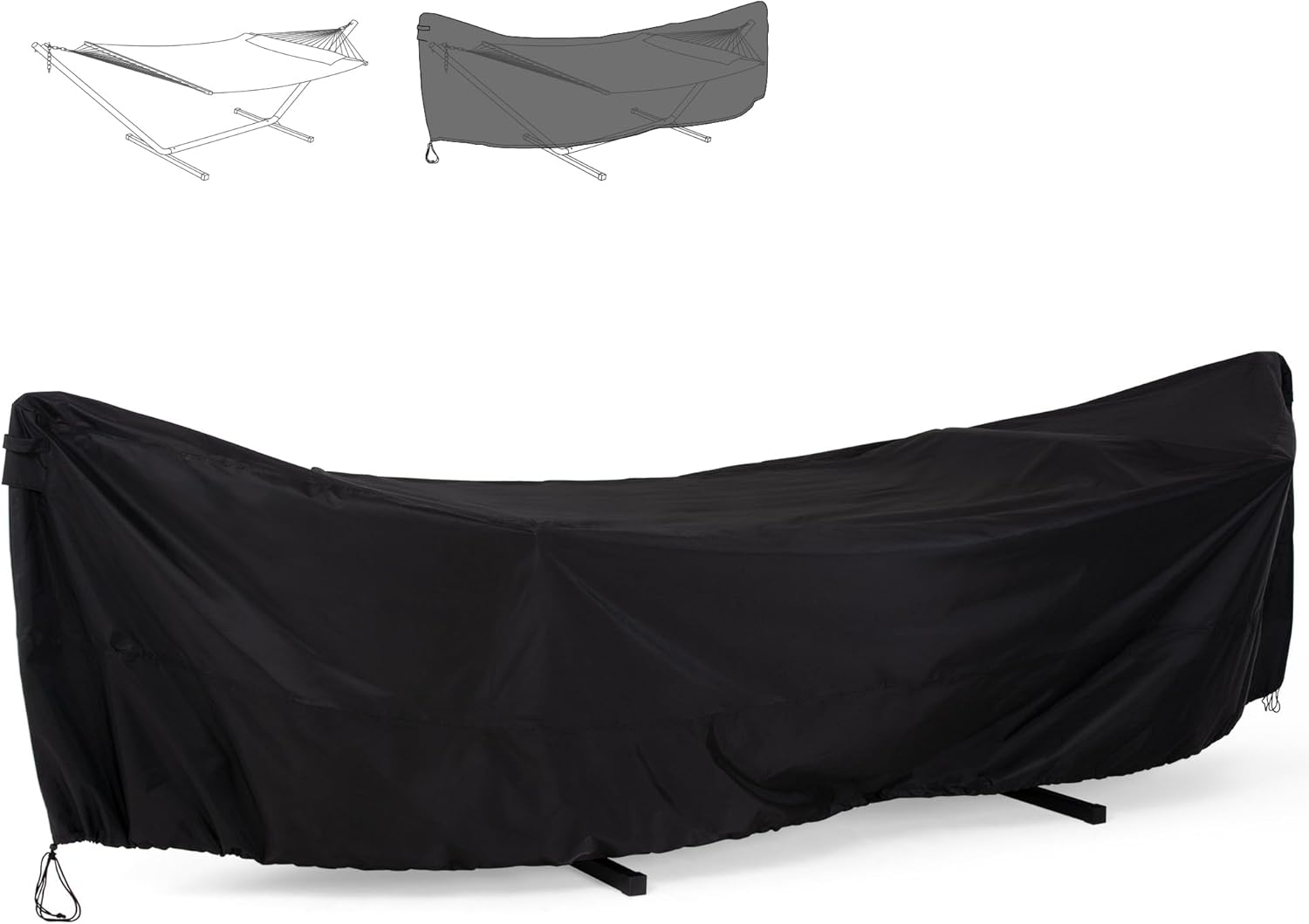 SUNCREAT B09RF9NP74 Hammock Cover Water Resistant Polyester Hammock Stand Cover for 11ft Stand Black
