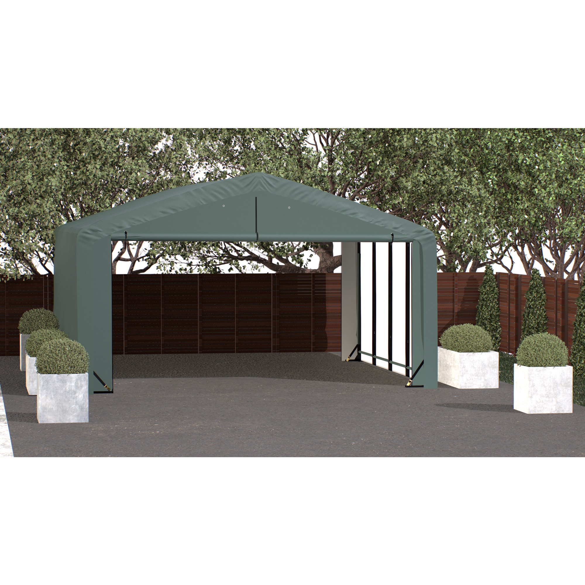 ShelterLogic SQAADD0104C02002310 20-ft x 23-ft Metal 2-car Garage Building