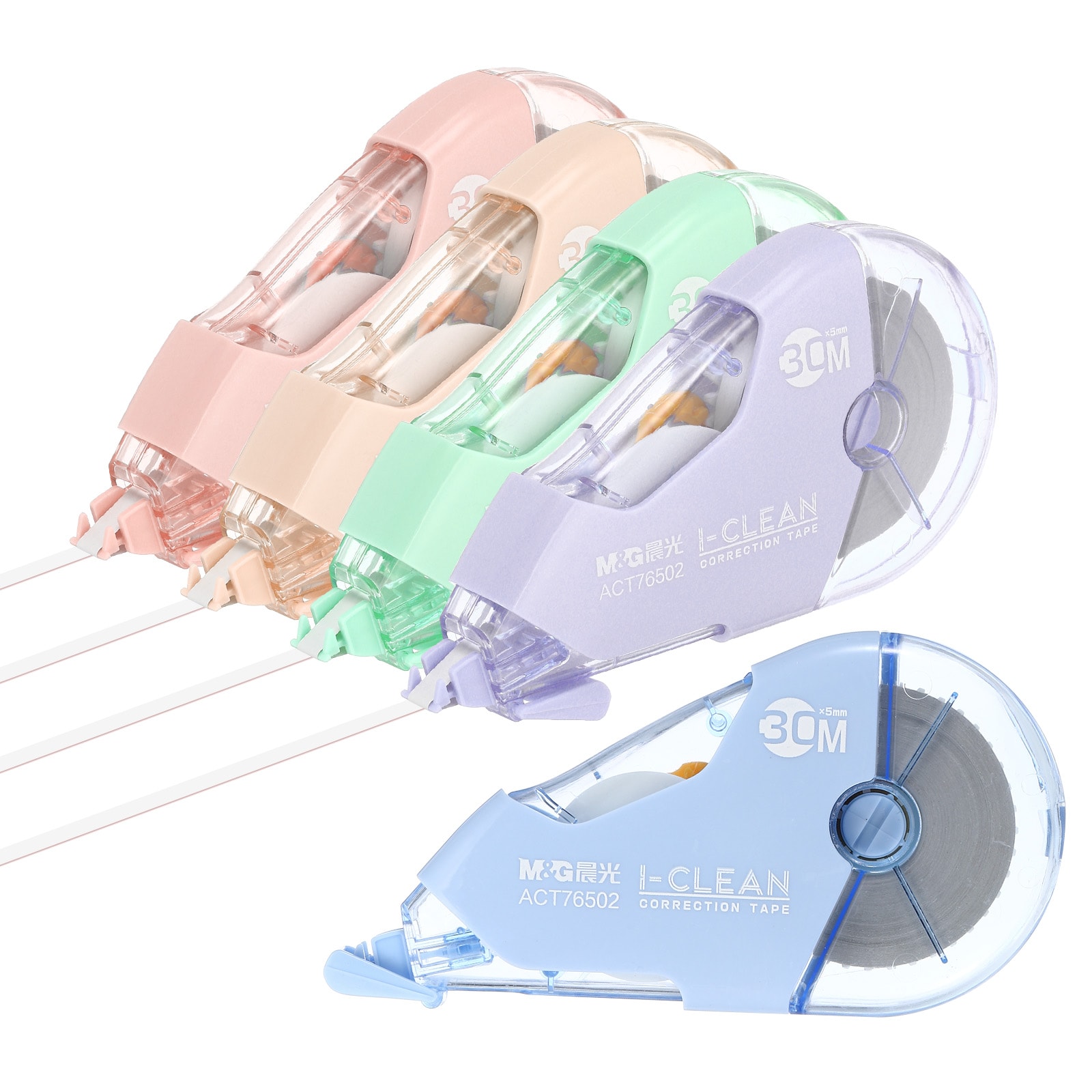 Unique Bargains 5pcs 98 ft Correction Tape Tear Resistant Correction Tape Fall Resistant Bulk Cute Transparent Dispenser for Classroom Office Pastel Color #S26051100UX6921