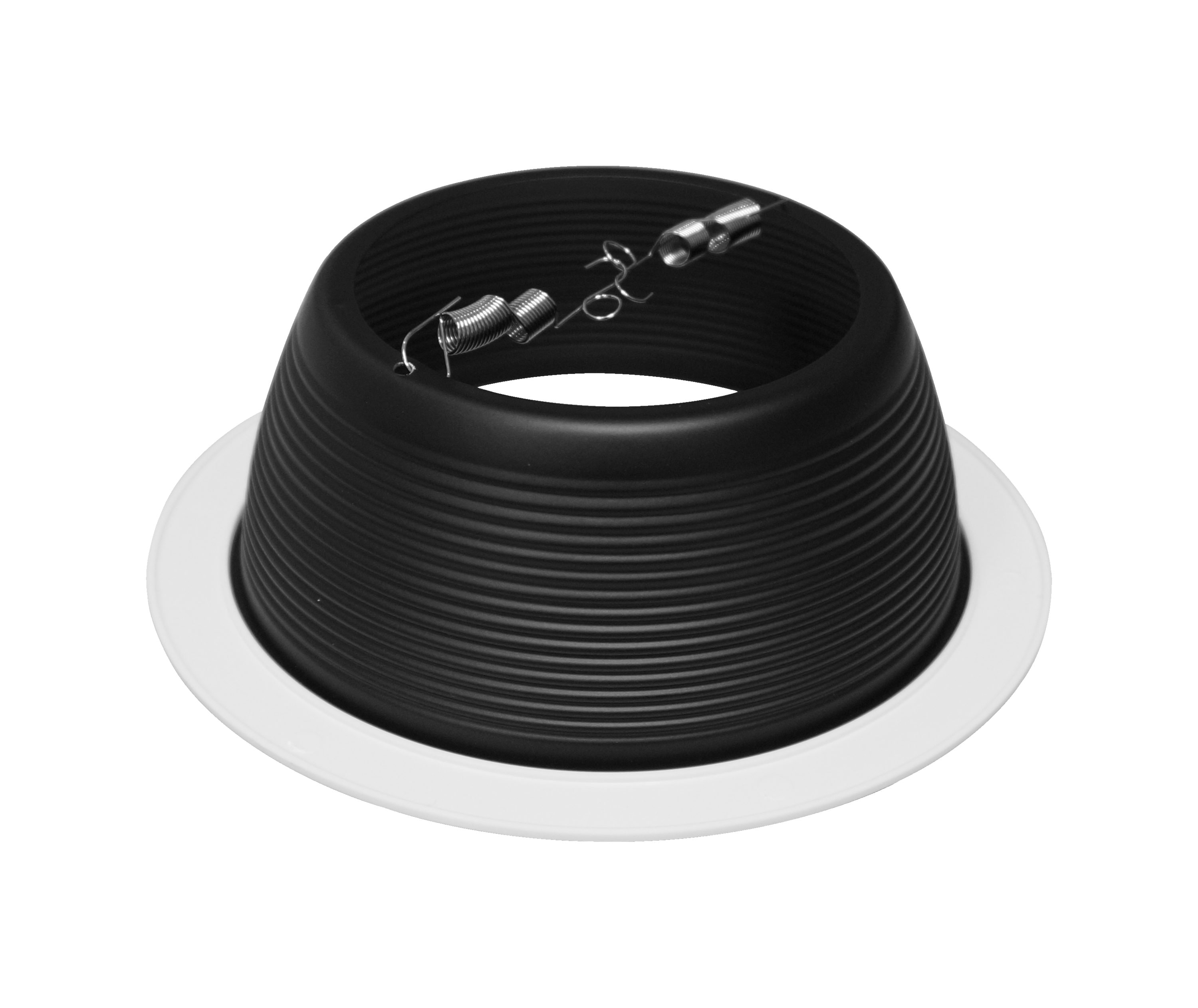 6-Inch Black and White Steel Baffle Recessed Trim