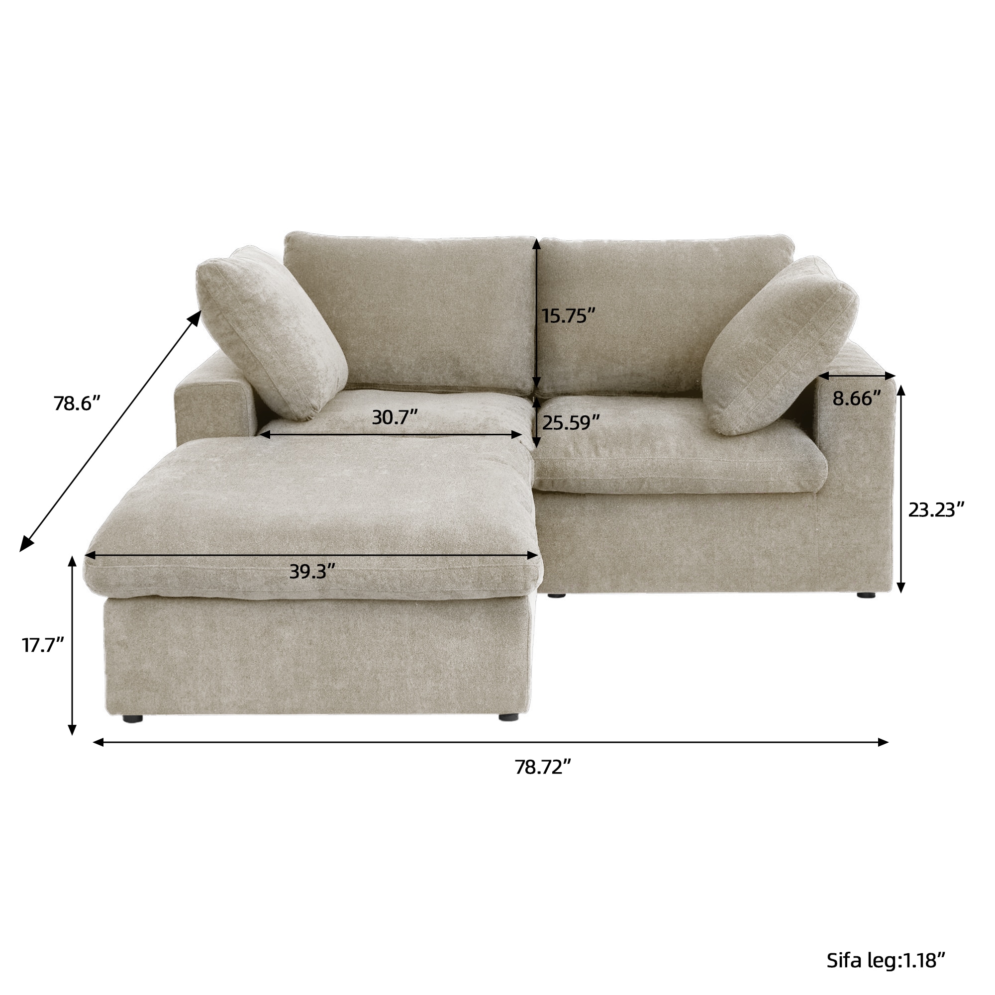 BuotiqHom DH-S2+1-121KH Sofas-Loveseats - View #2