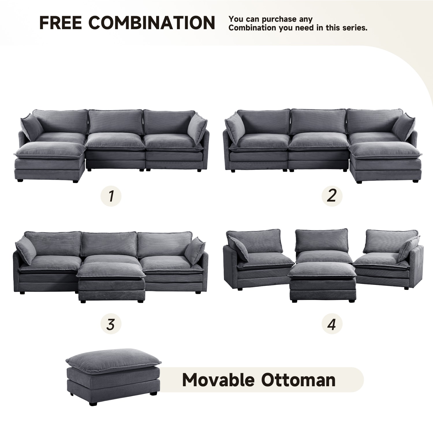 JEAREY DXRZJ-3S-BU Sofas-Loveseats - View #4