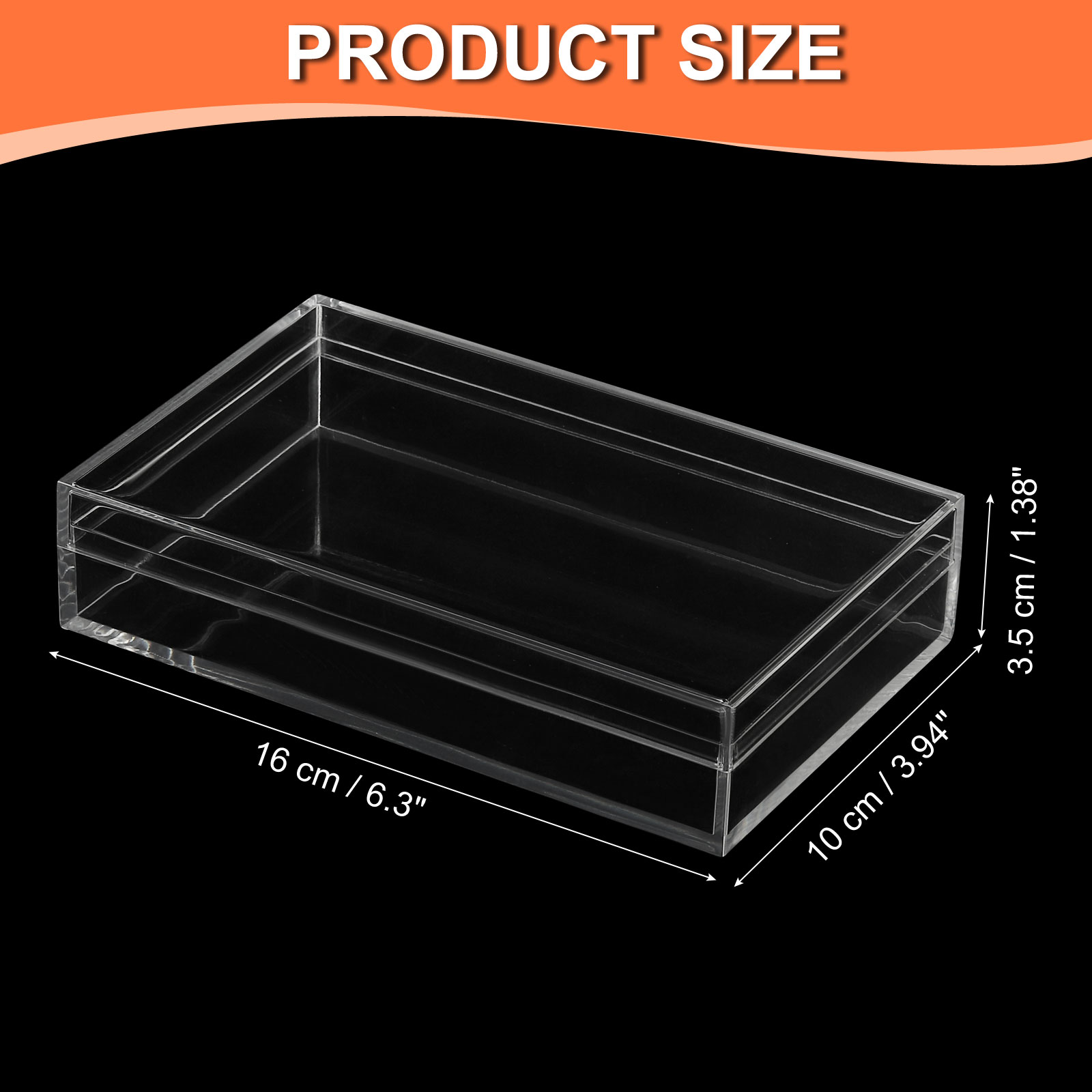 PATIKIL Acrylic Box with Lid 6.3-Inch x 3.94-Inch x 1.38-Inch Clear ...