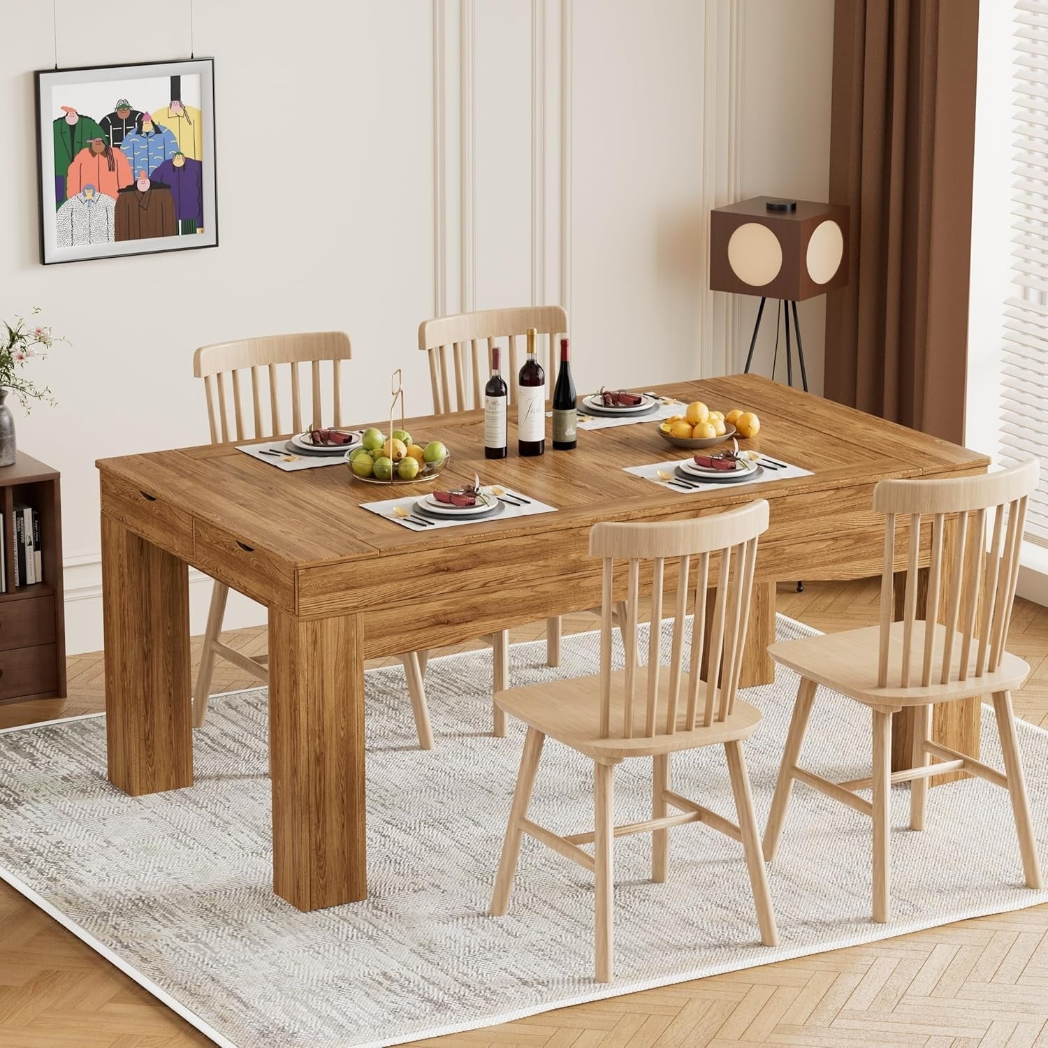 Horizons Prime - 56 inch x 34 inch x 31 inch Brown MDF Gaming Table with Removable Panels and LED...