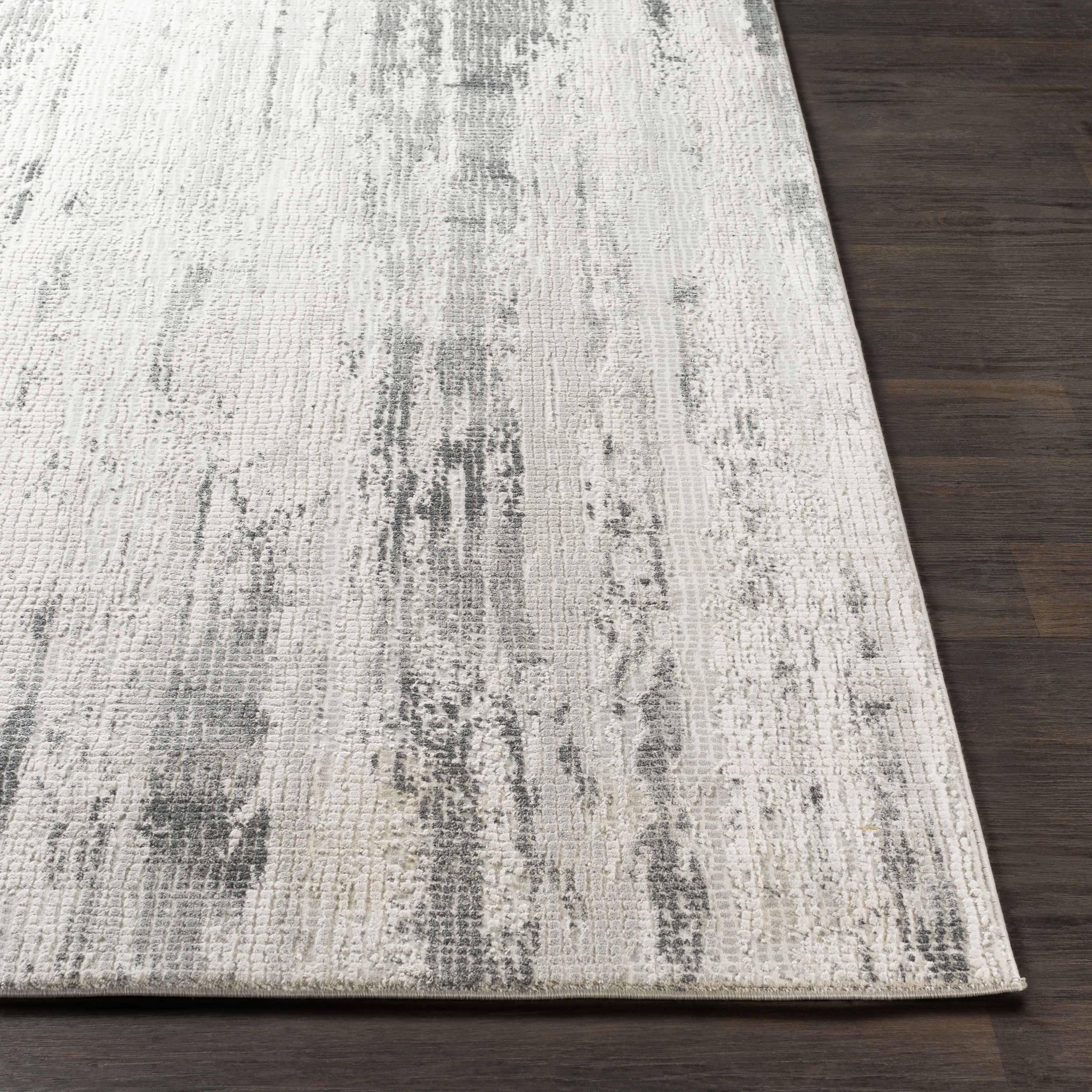 Reversible Gray 5' x 7' Wool-Blend Mid-Century Modern Area Rug