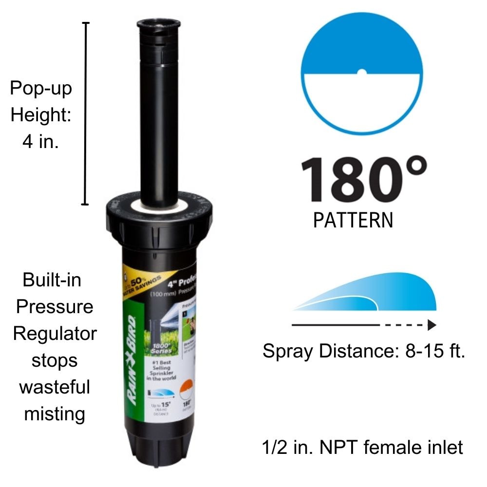 Rain Bird 8-ft- 15-ft Half-circle Spray 4-in Pop-up Spray