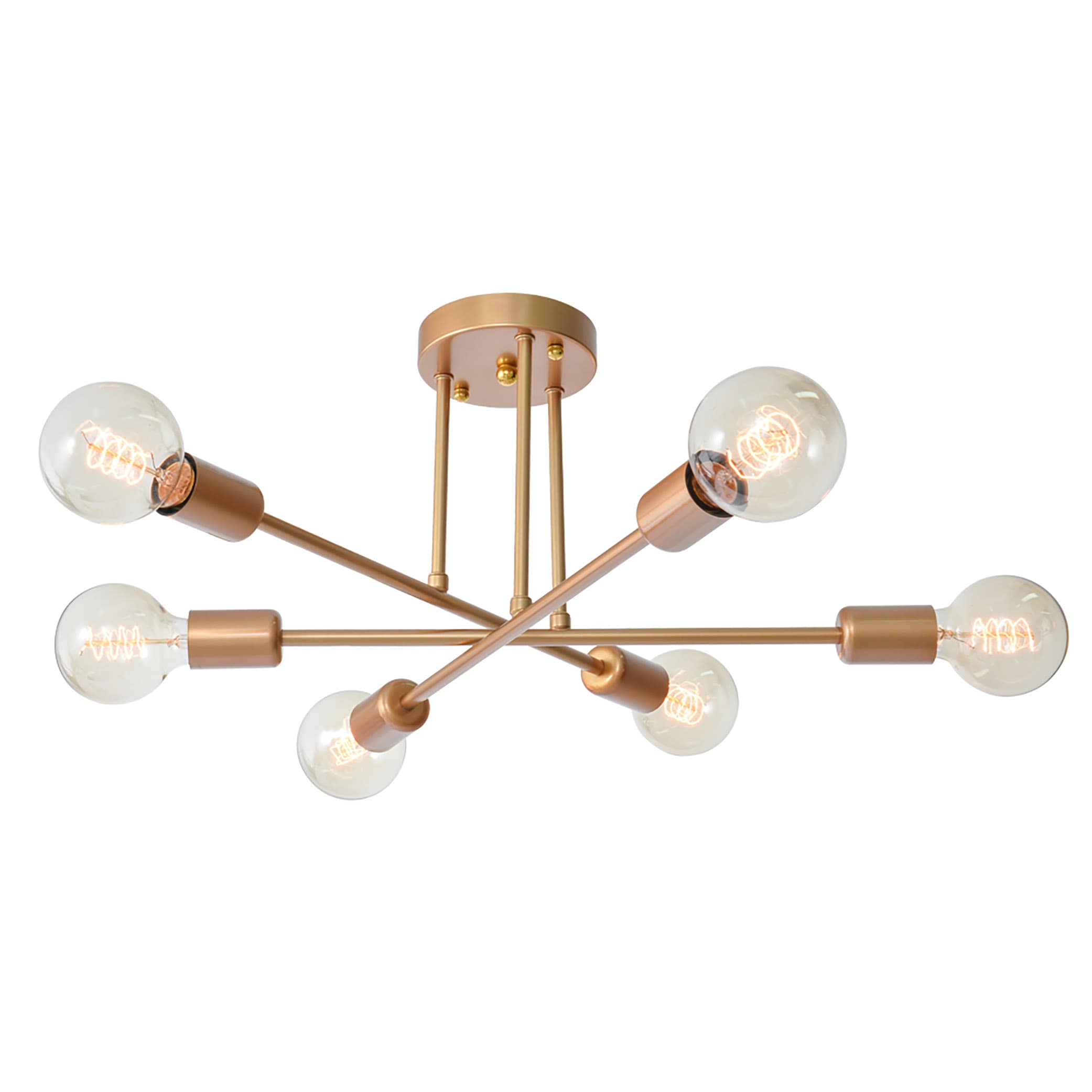 Y'INSP 1002032 Serta 6 -Light 19-in Gold Semi Flush Mount Light