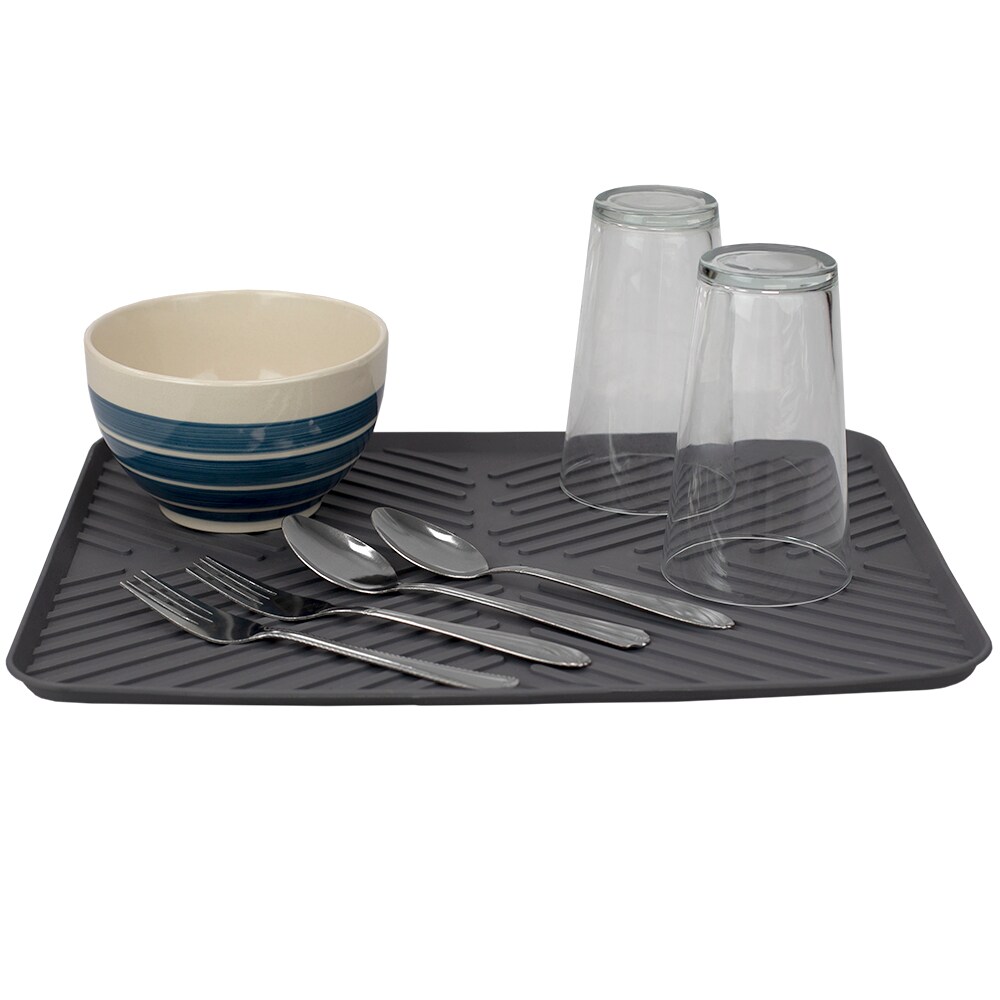 Style Selections 16-in W x 20-in L x 2-in H Microfiber Drying Mat in the  Dish Racks & Trays department at