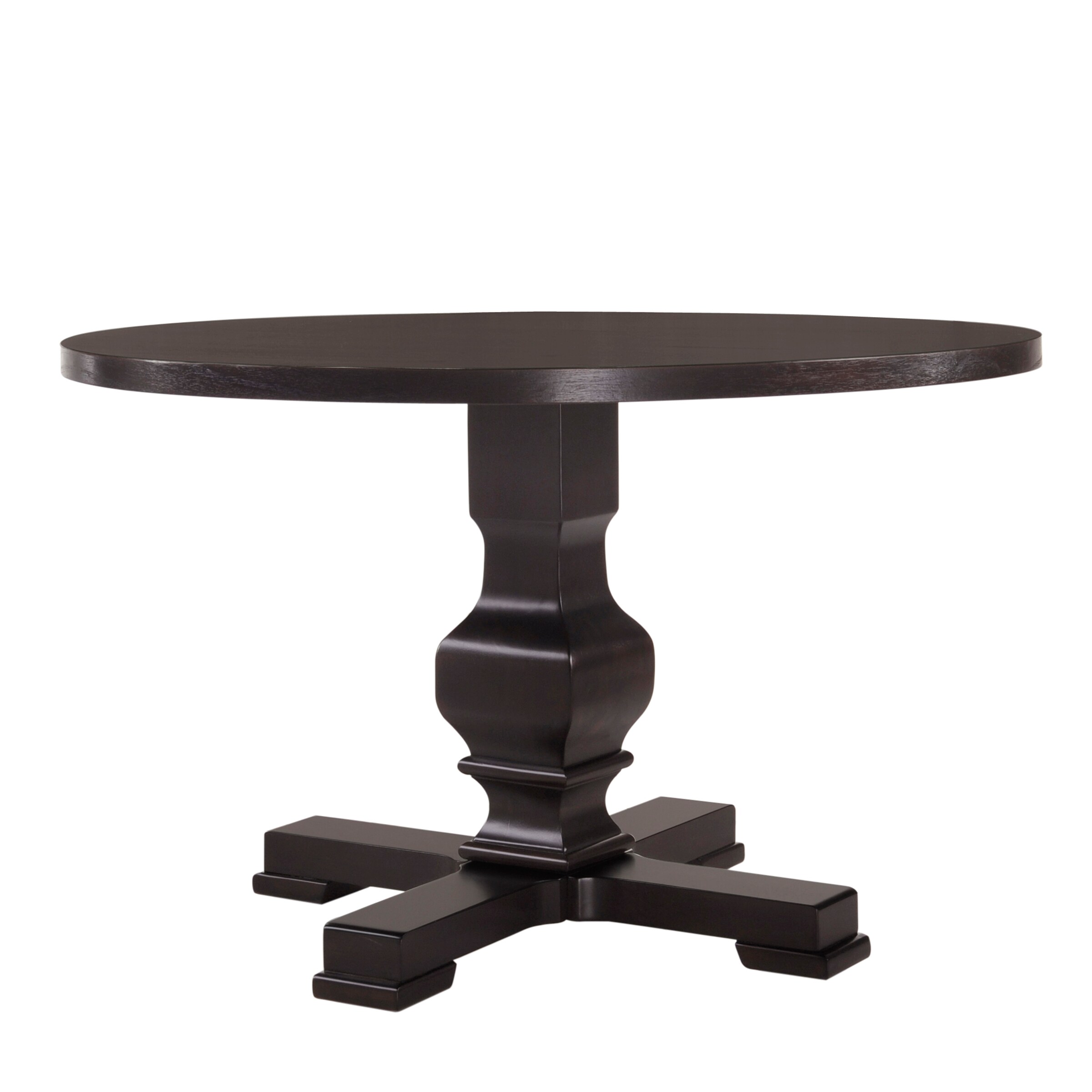 Charleston Espresso Round Wood Pedestal Dining Table