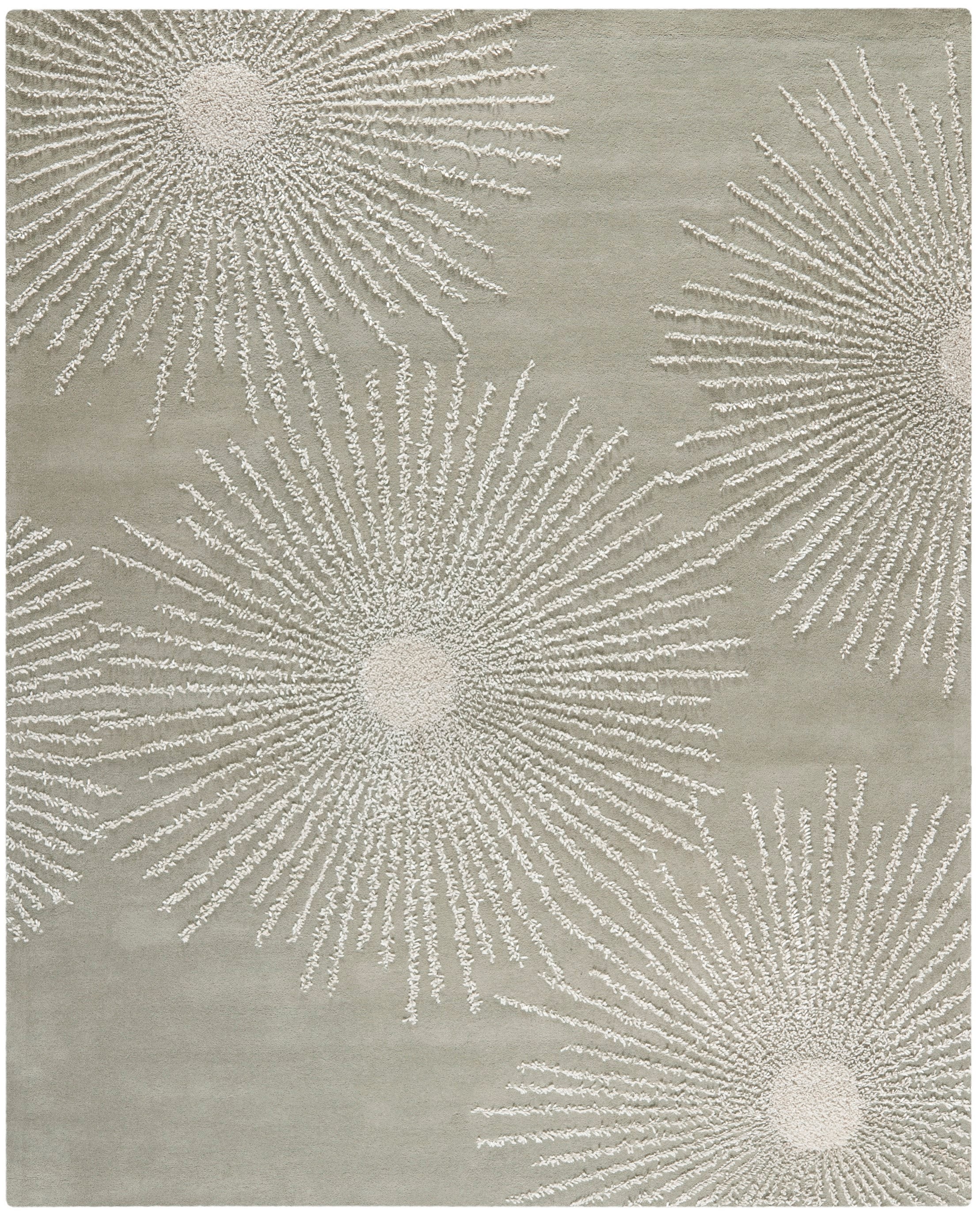 Safavieh SOH712K-10 Soho Starburst 10 x 14 (ft) Tufted Wool Gray/Ivory Rectangular Indoor Abstract Area rug