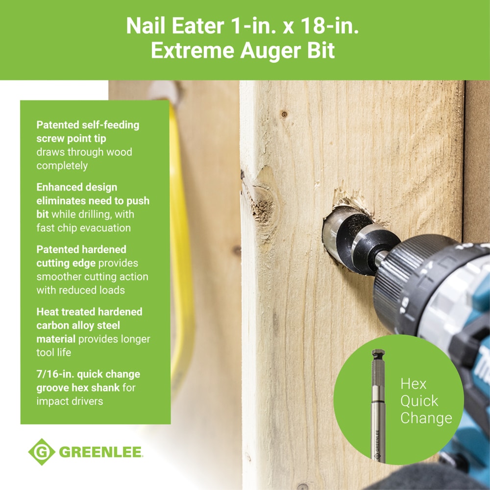 Greenlee Nail Eater 1-in 18-in Twist Drill Bit in the Twist Drill Bits  department at