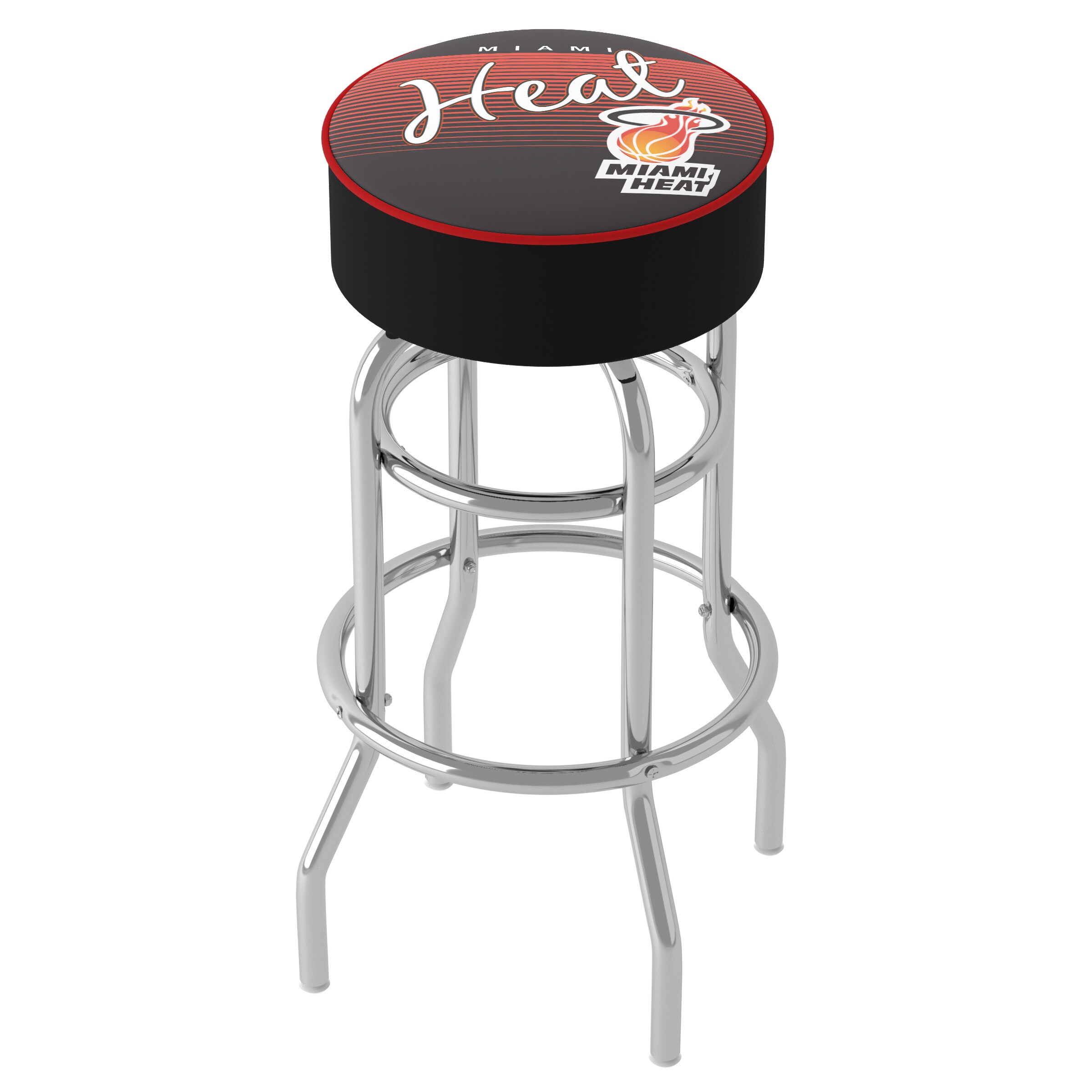 Trademark Gameroom NBA1000HC-MH-TWN Miami Heat 31.0-in H Bar height Upholstered Swivel Metal Bar Stool