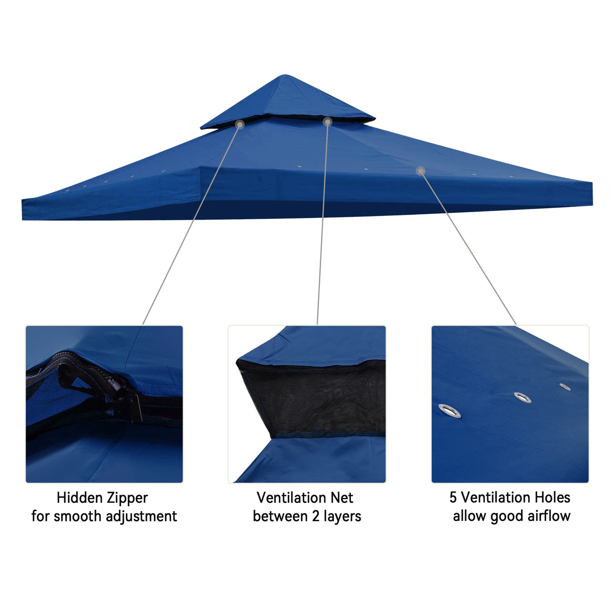 Yescom 07TOP002-10T-NAVY-LO Canopies-Sl - View #2