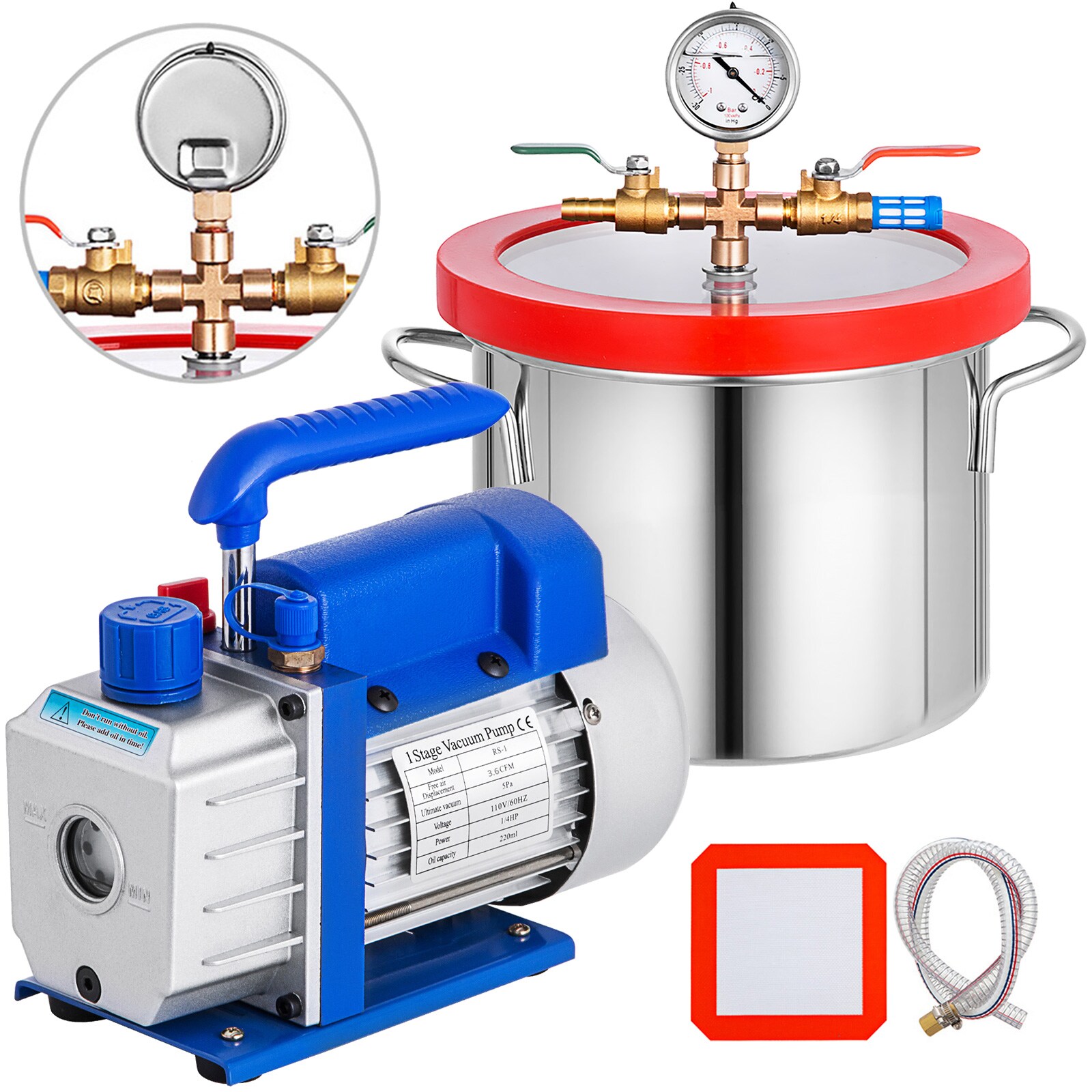 VEVOR QCKTZKB3.6CFMD1.5V1 vacuum-pump 3.6-CFM Heat recovery Air Exchanger
