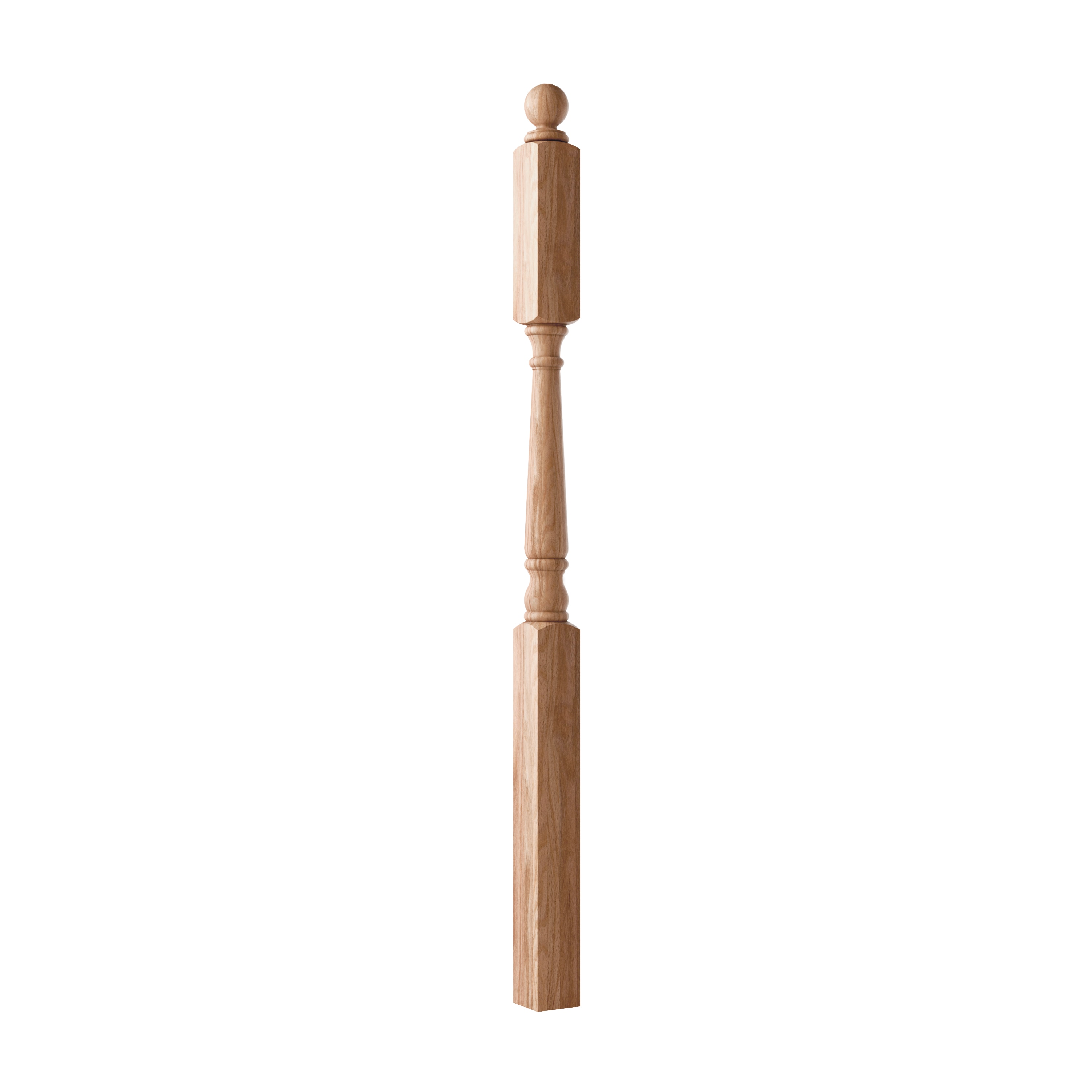 Crown Heritage 4414185B Colonial 3-in x 56-in Unfinished Red oak Universal Stair Newel Post