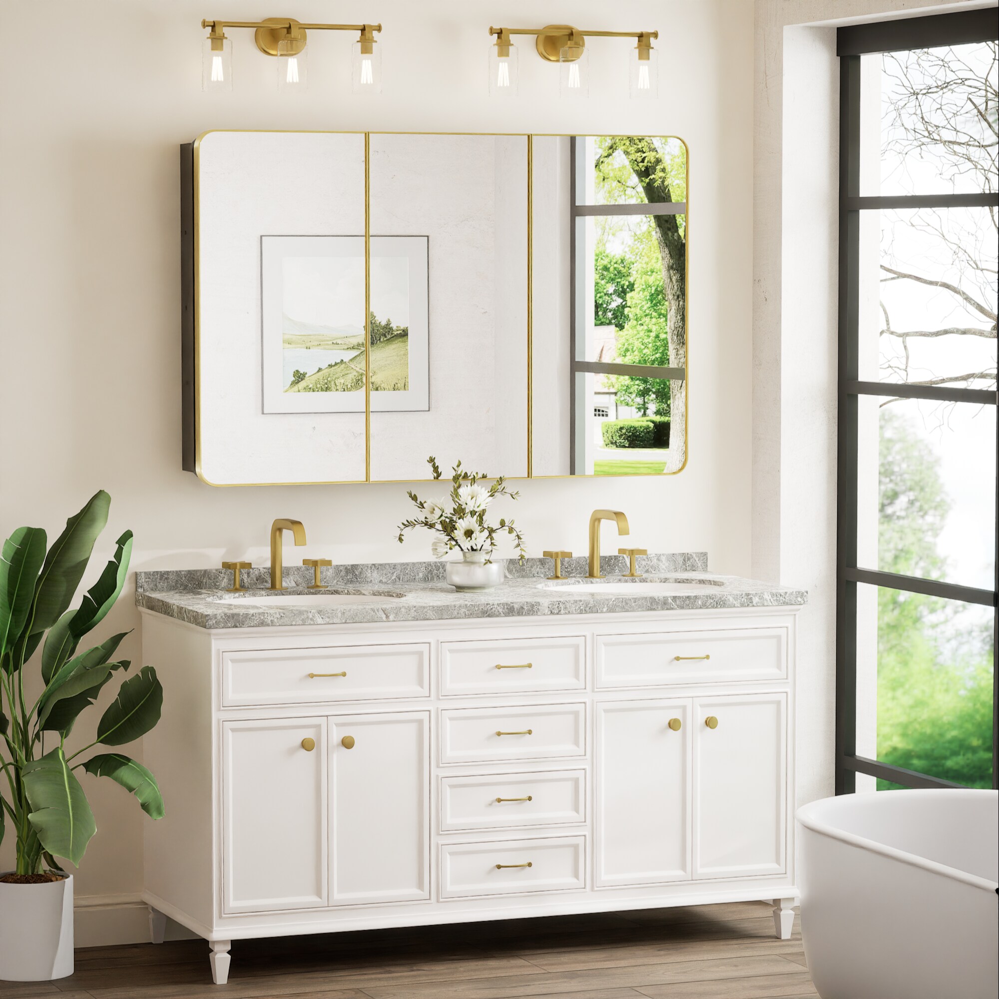 Keonjinn LW-JSKJG-YJ-12181GD Bathroom-Medicine-Cabinets - View #2