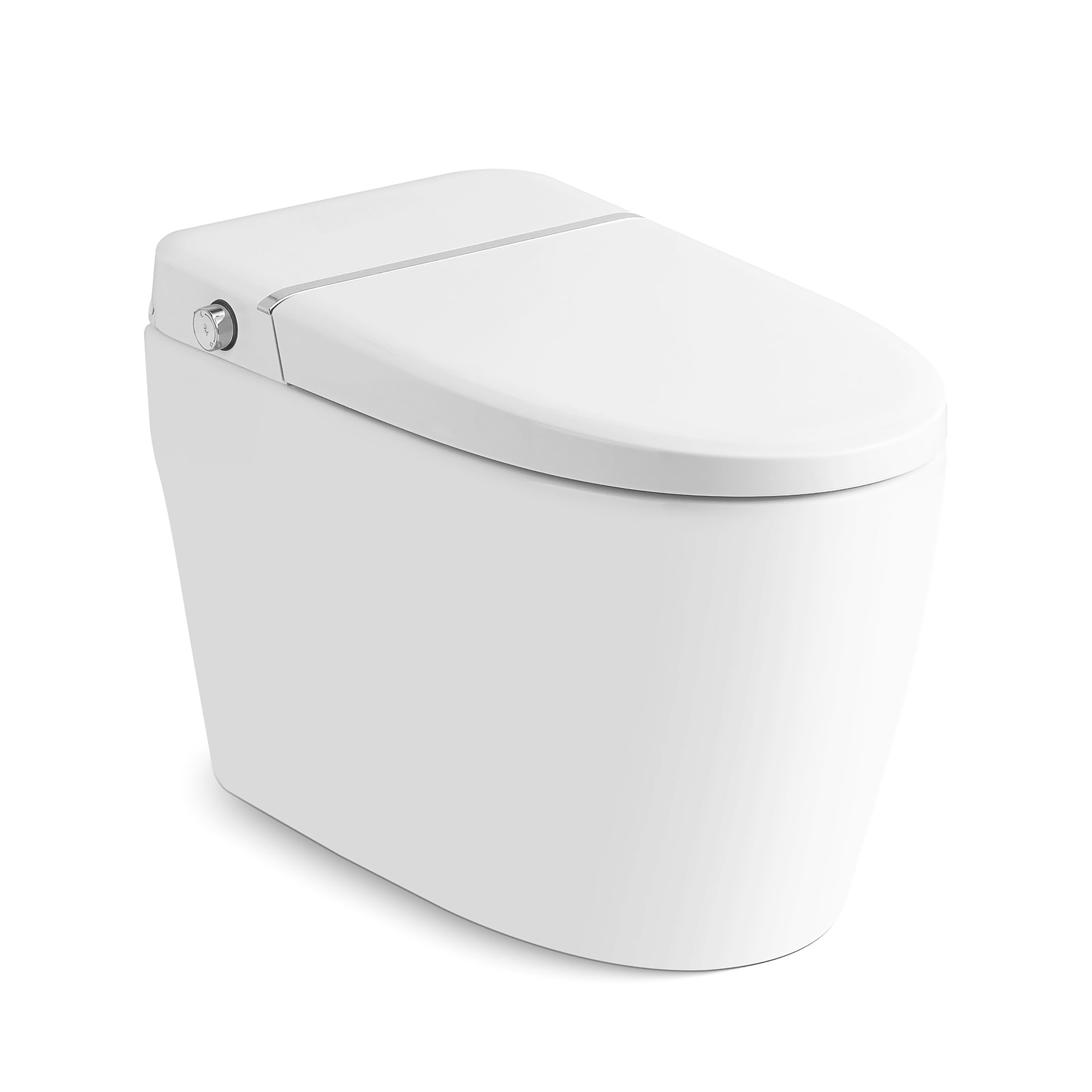CASAINC CA-P01W White Single Elongated Standard Height Soft Close 1-piece Bidet 12-in Rough-In 1.28 GPF