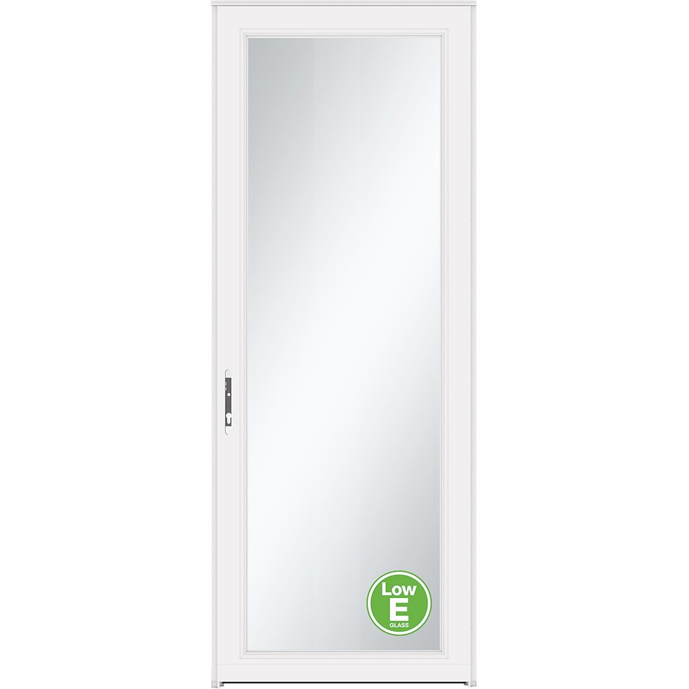 Signature Selection Low-E 36-in x 96-in White Full-view Interchangeable Screen Aluminum Storm Door | - LARSON 14904039RE