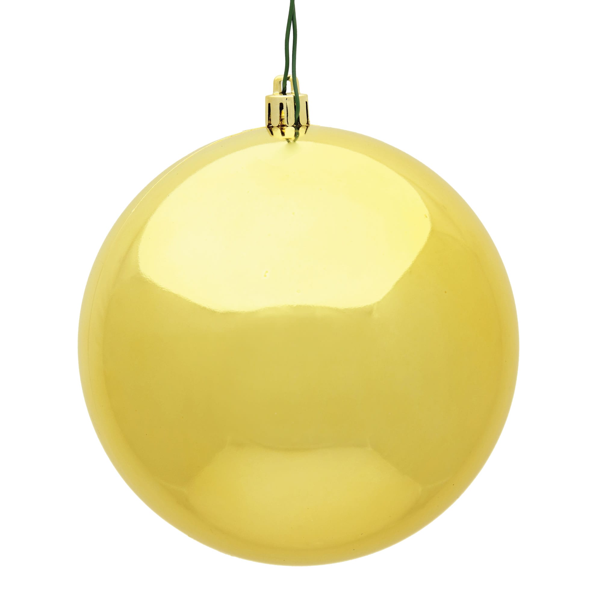 Vickerman N592537DSV Gold Ball Standard Indoor/Outdoor Ornament Shatterproof