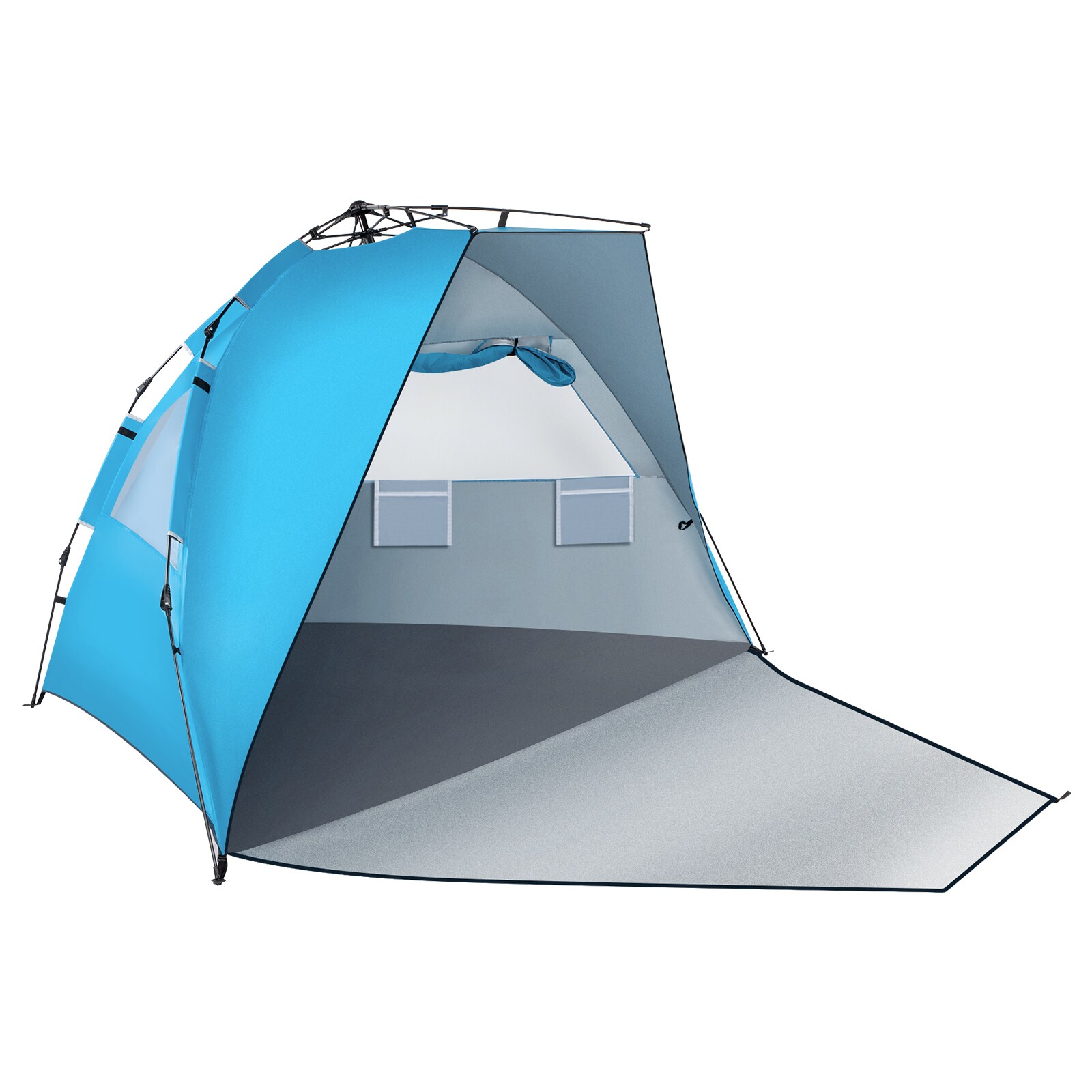 Winado Blue 2-Person Pop-Up Tent with 1 Door and 3 Windows - Easy Set ...