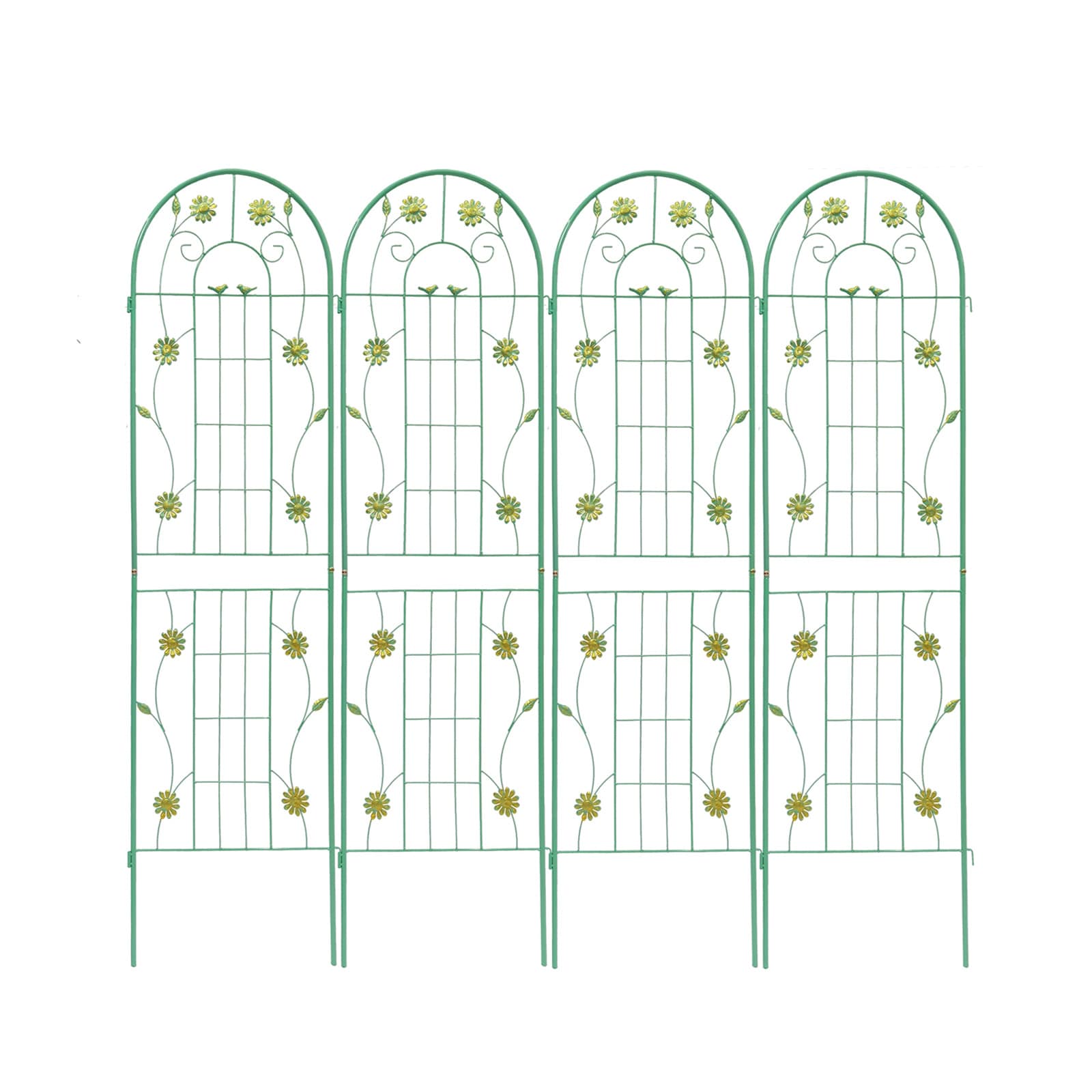 Maocao Hoom JLW6135449 4 Pack Metal Garden Trellis 19.7-in W x 71-in H Green Iron Traditional Garden Trellis For Climbing Plants For Cucumbers