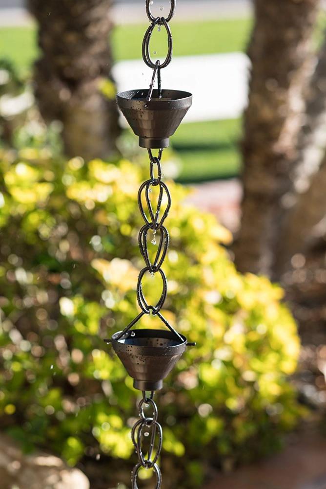 Monarch Rain Chains 8.5-ft Black Powder Coated-Pail Rain Chains at ...