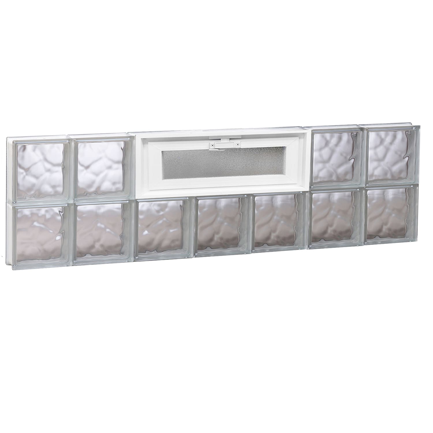 REDI2SET V4212DC Wavy Glass 40-1/4-in x 11-1/2-in Frameless Replacement Vented Glass Block Window