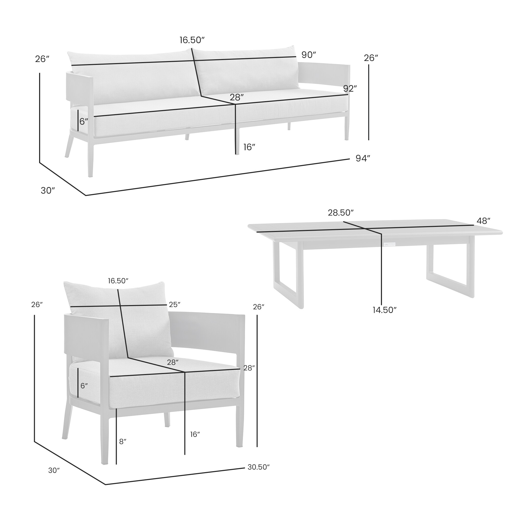 Armen Living SETODMNGR Patio-Conversation-Sets - View #4