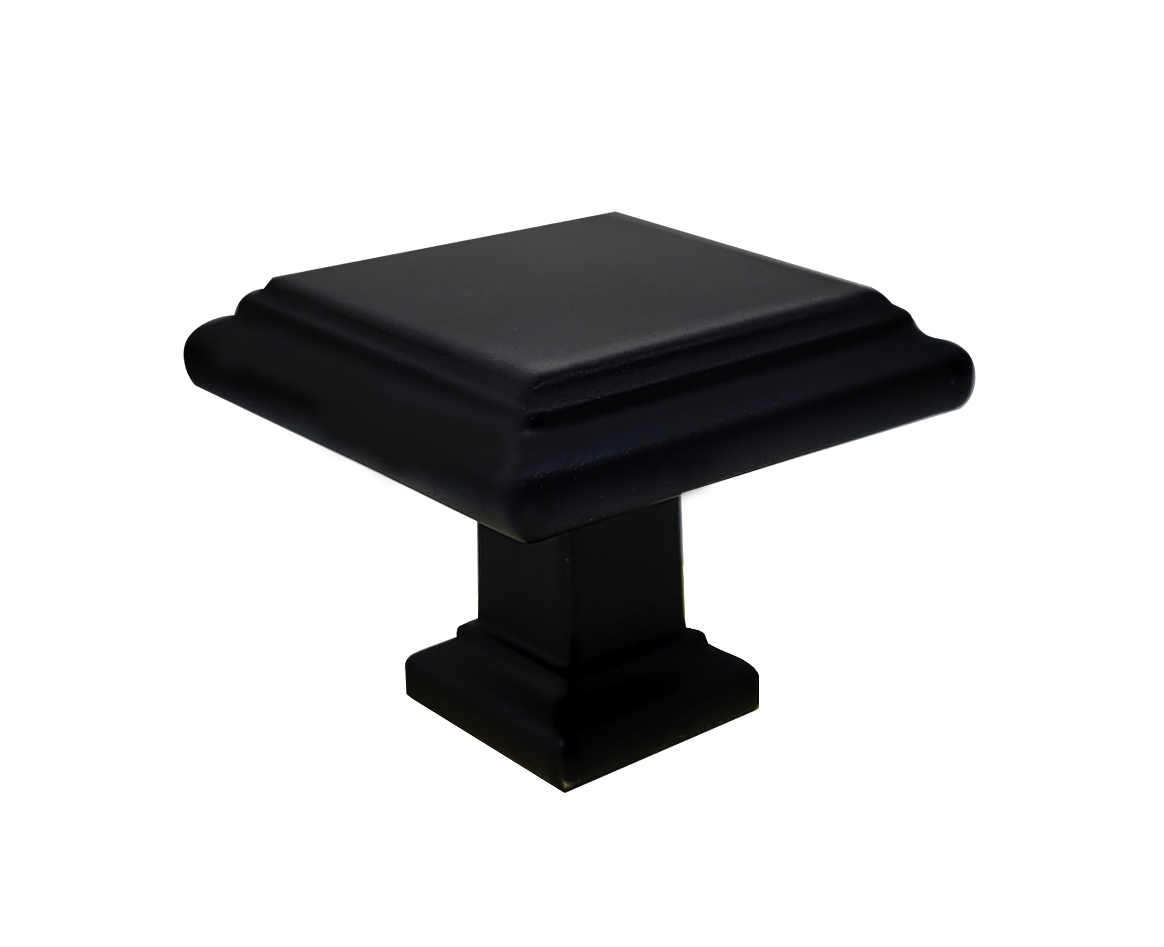 MNG Hardware 19020 Beacon Hill 1-1/4-in Matte Black Square Modern Cabinet Knob