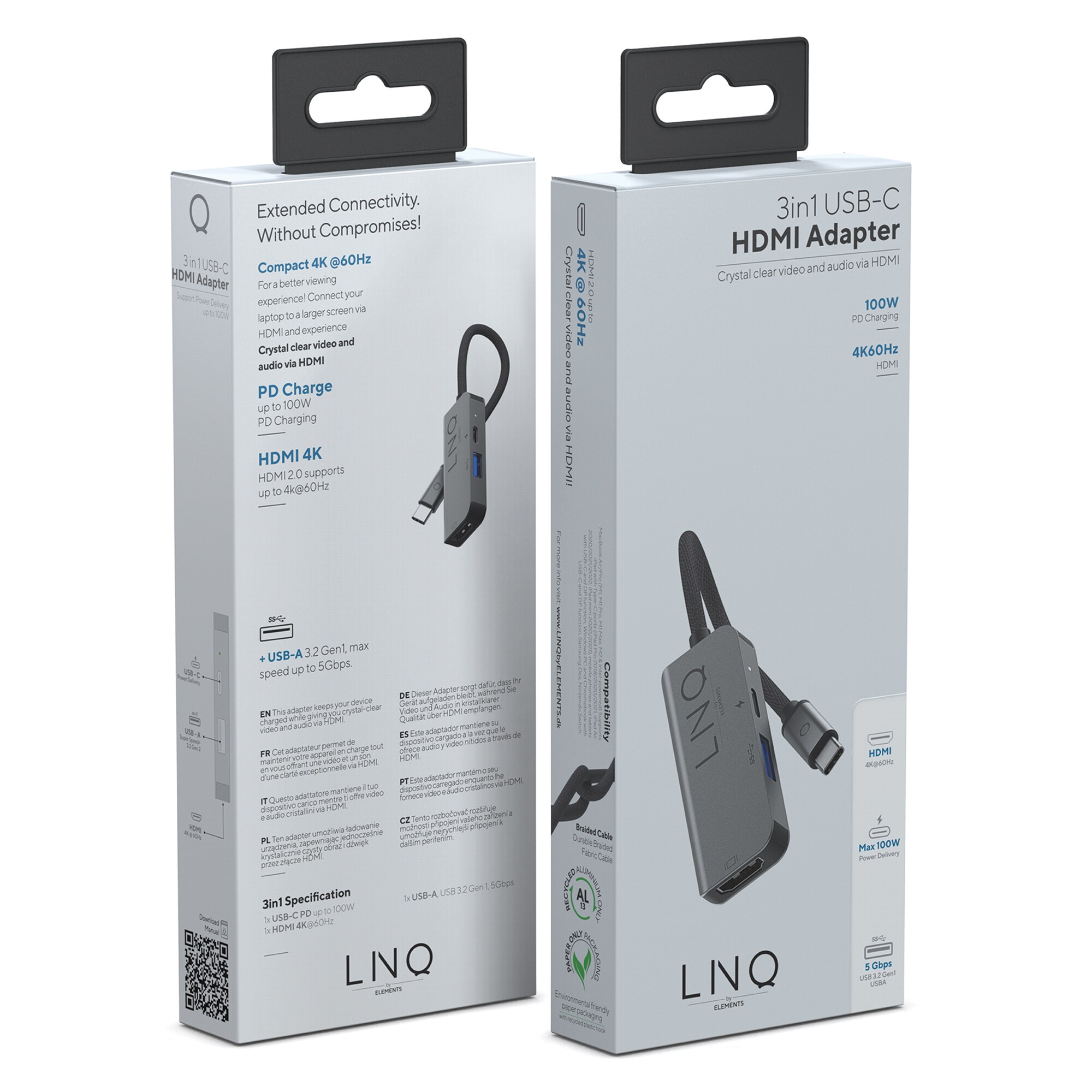 LINQ byELEMENTS LINQ byELEMENTS 3-in-1 4K HDMI Adapter with USB-C PD ...