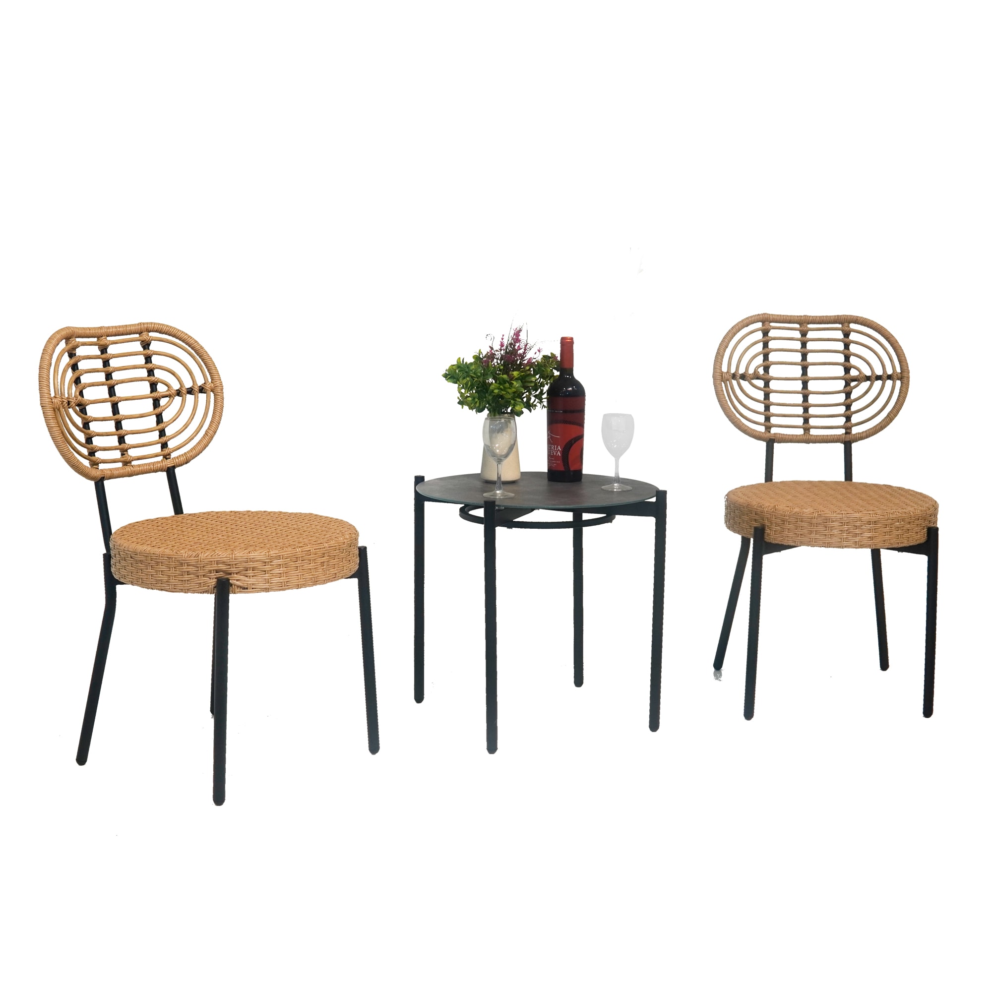 LIVIZA GIGS-2337P180755 3 -Piece Wicker Patio Conversation Set