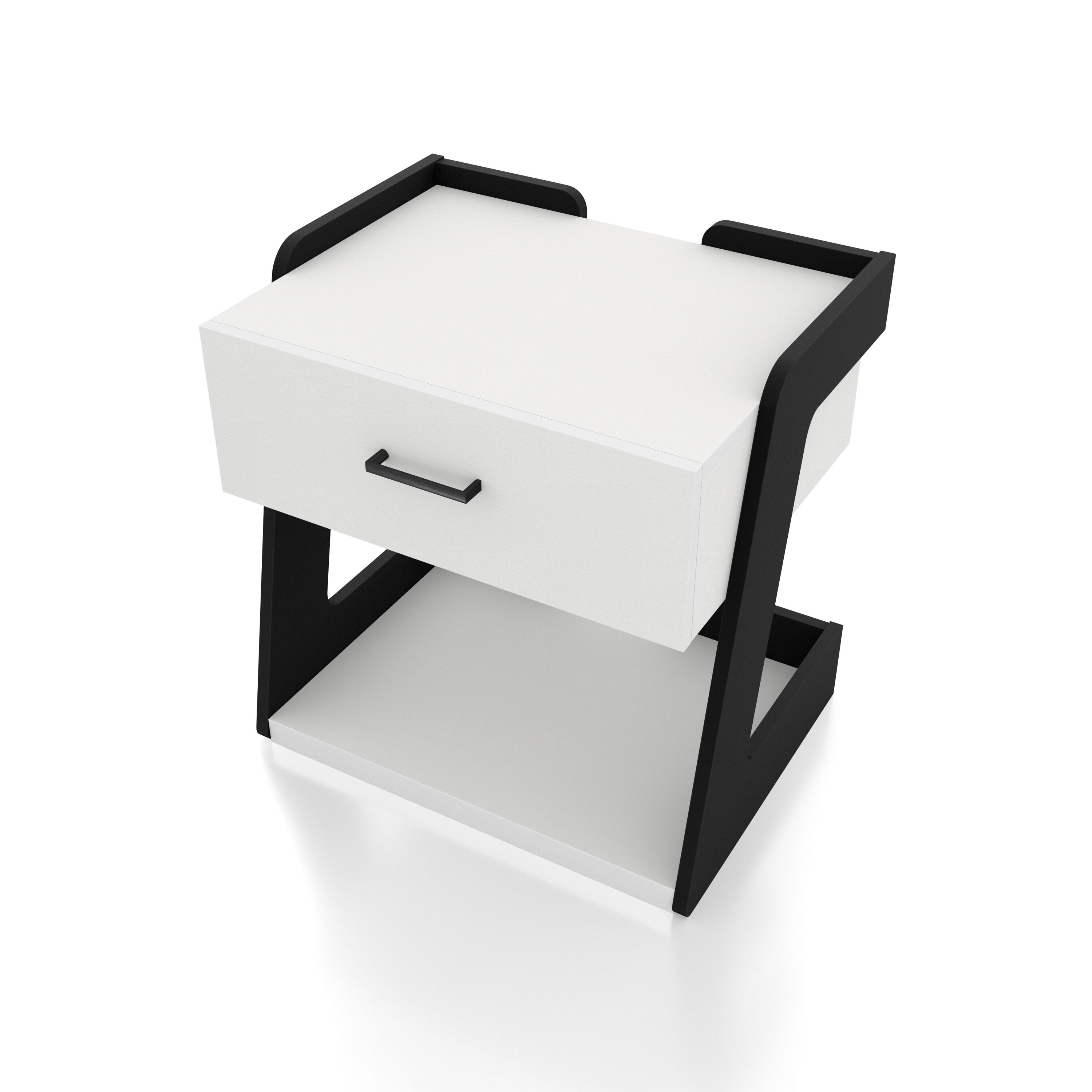 Oakley White and Black Composite Coffee and End Table Set