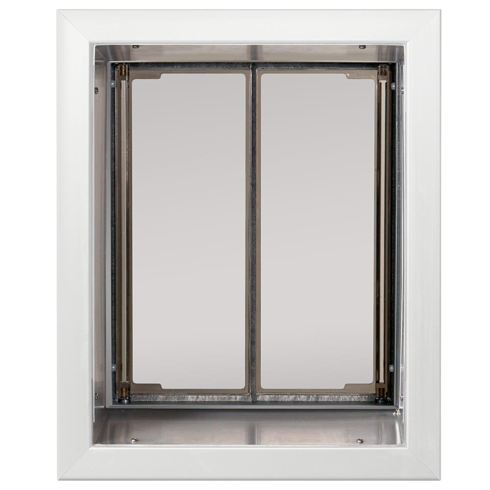 PlexiDor PD WALL LG WH 14-3/8-in x 17-3/8-in White Aluminum Large Dog Door for Wall