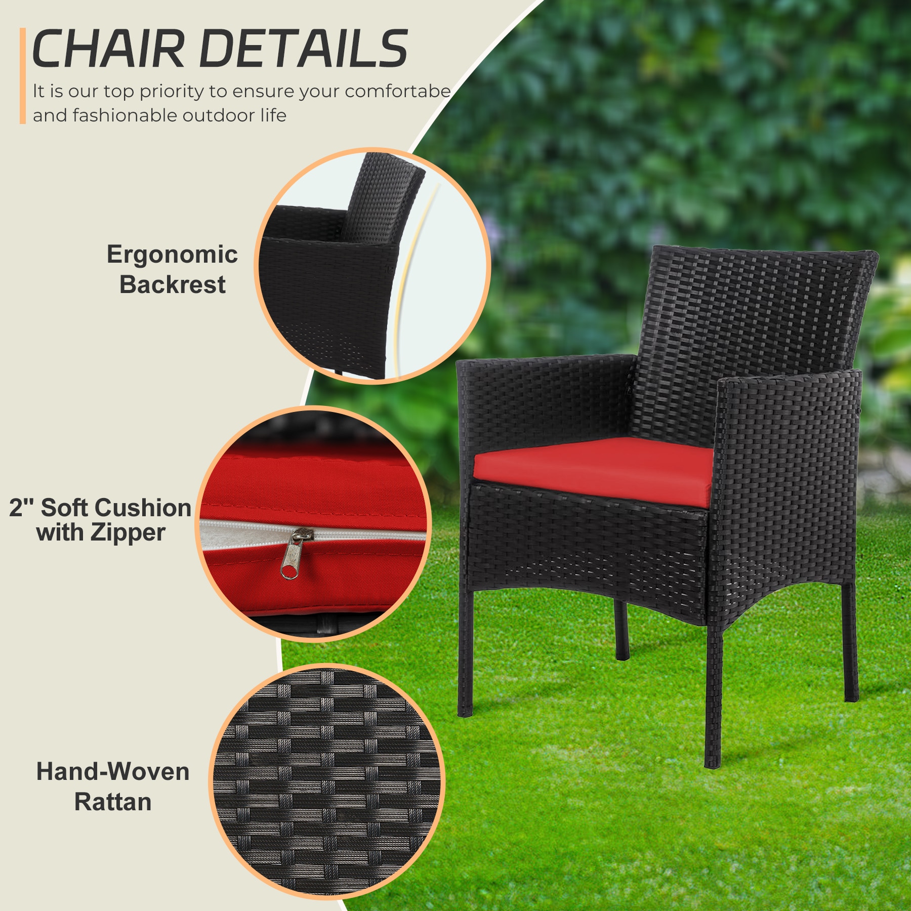 Grearden HZNF510-RD Patio-Conversation-Sets - View #6