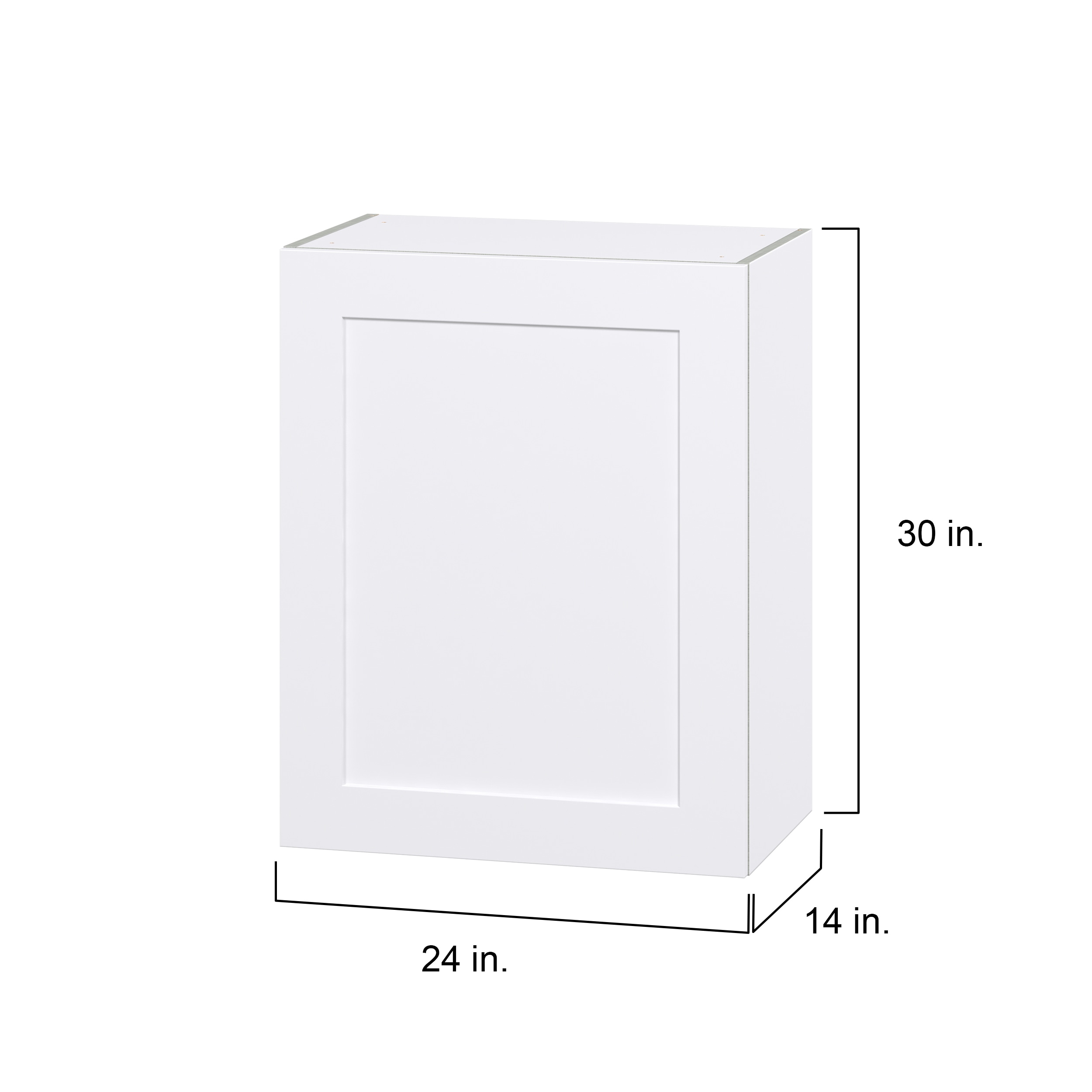Hugo&Borg Jolie 24-in W x 30-in H x 14-in D Warm White Wall Fully Assembled Cabinet (Flat Panel Shaker Door Style)