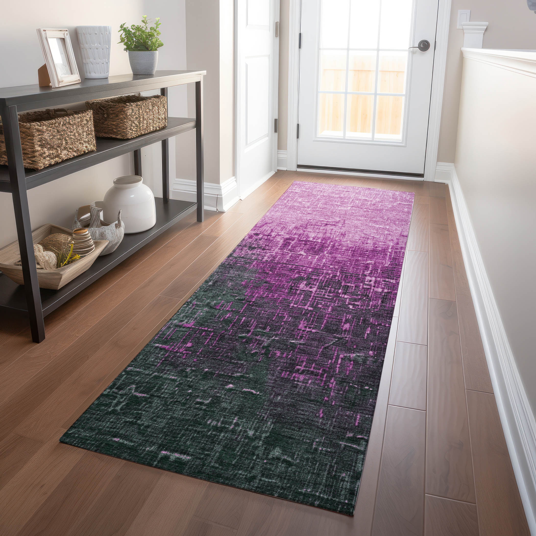 Addison Rugs ACN1066BL2X8 Chantille ACN1066BL 2 x 7 (ft) Polyester Blush Rectangular Indoor/Outdoor Geometric Machine washable Runner rug