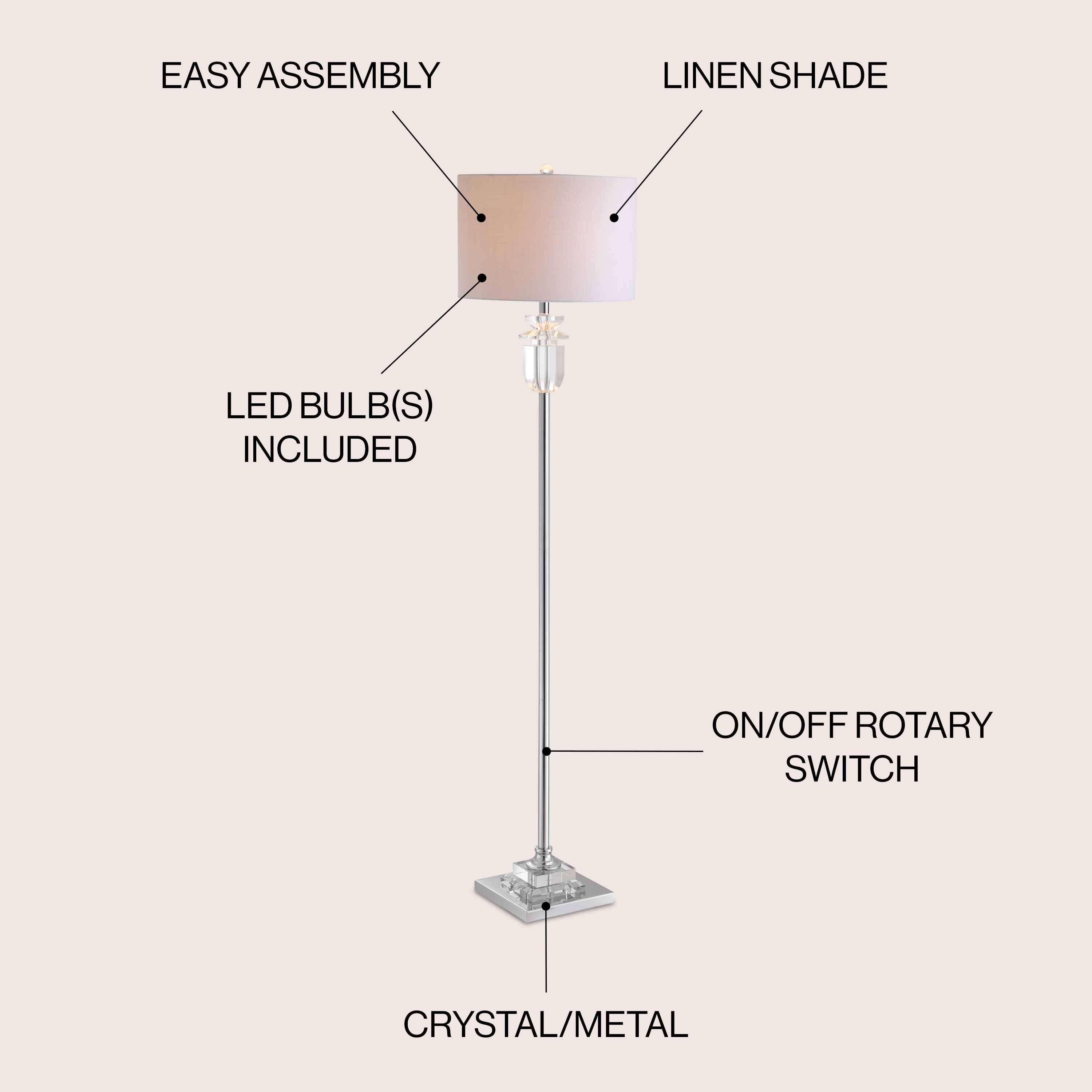 JONATHAN  Y JYL1046A floorlamps - View #3