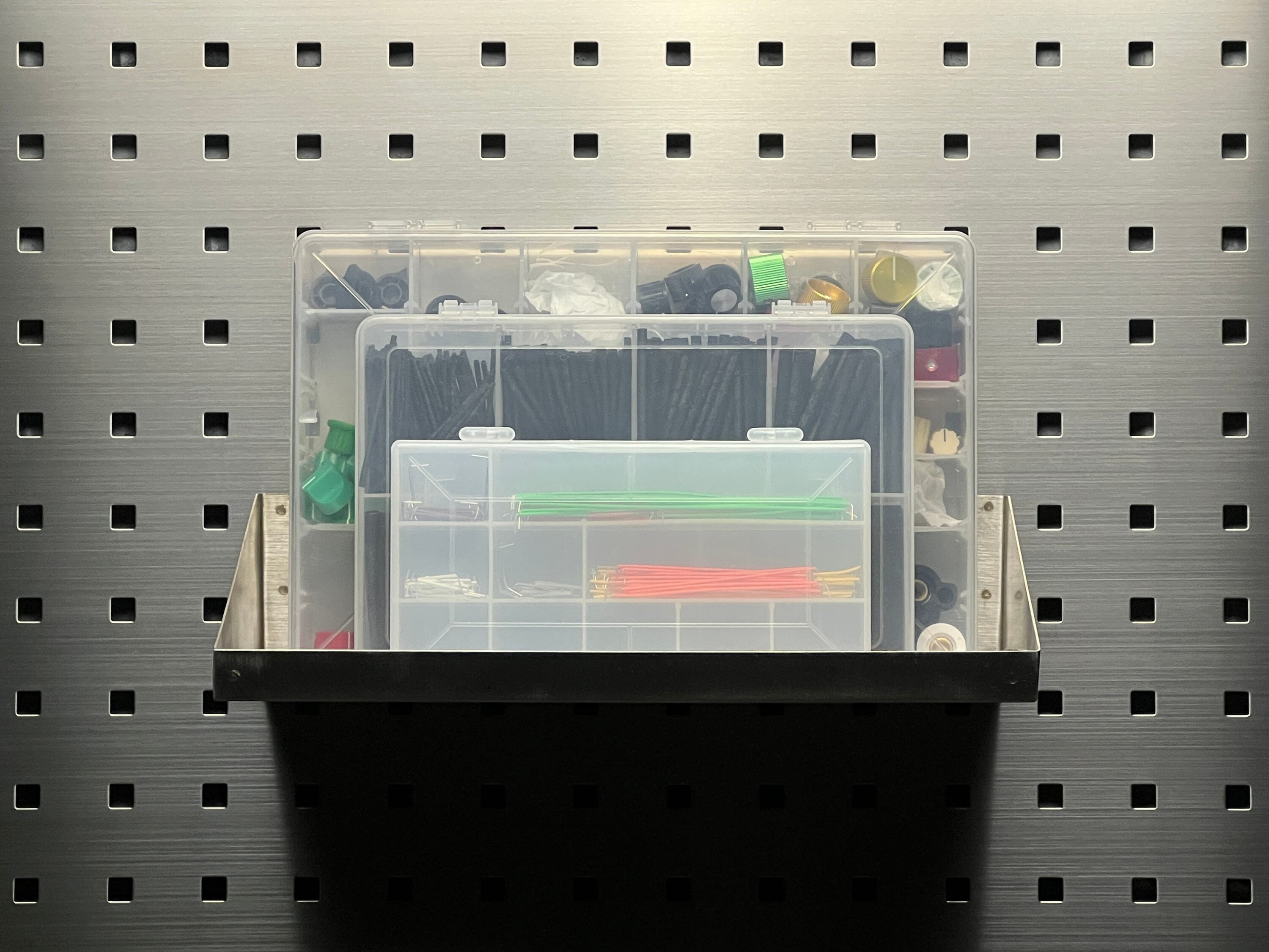12" x 6" Stainless Steel Pegboard Shelf with Lip