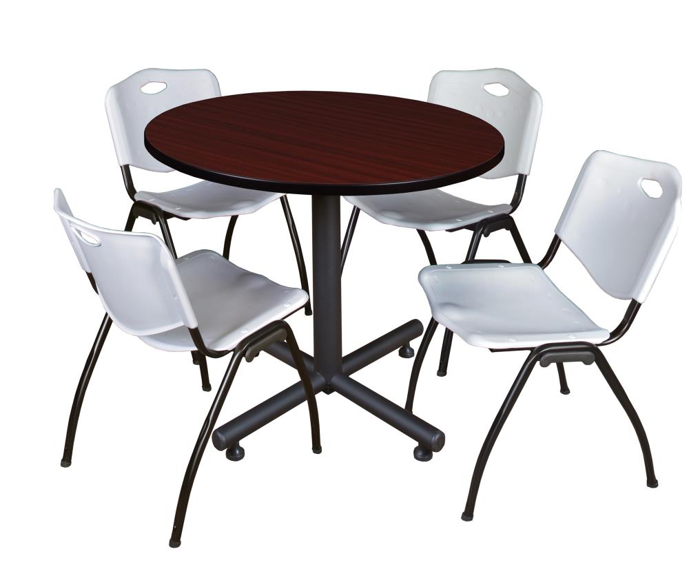 Regency TKB42RNDMH47GY Breakroom Brown 4-Person Training Table (42-in W x 29-in H)