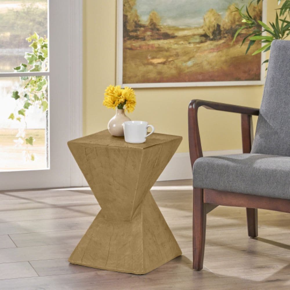 Christopher Knight Home 333846 Dax Side Table MGO Geometric Modern Design Accent Table Light Natural