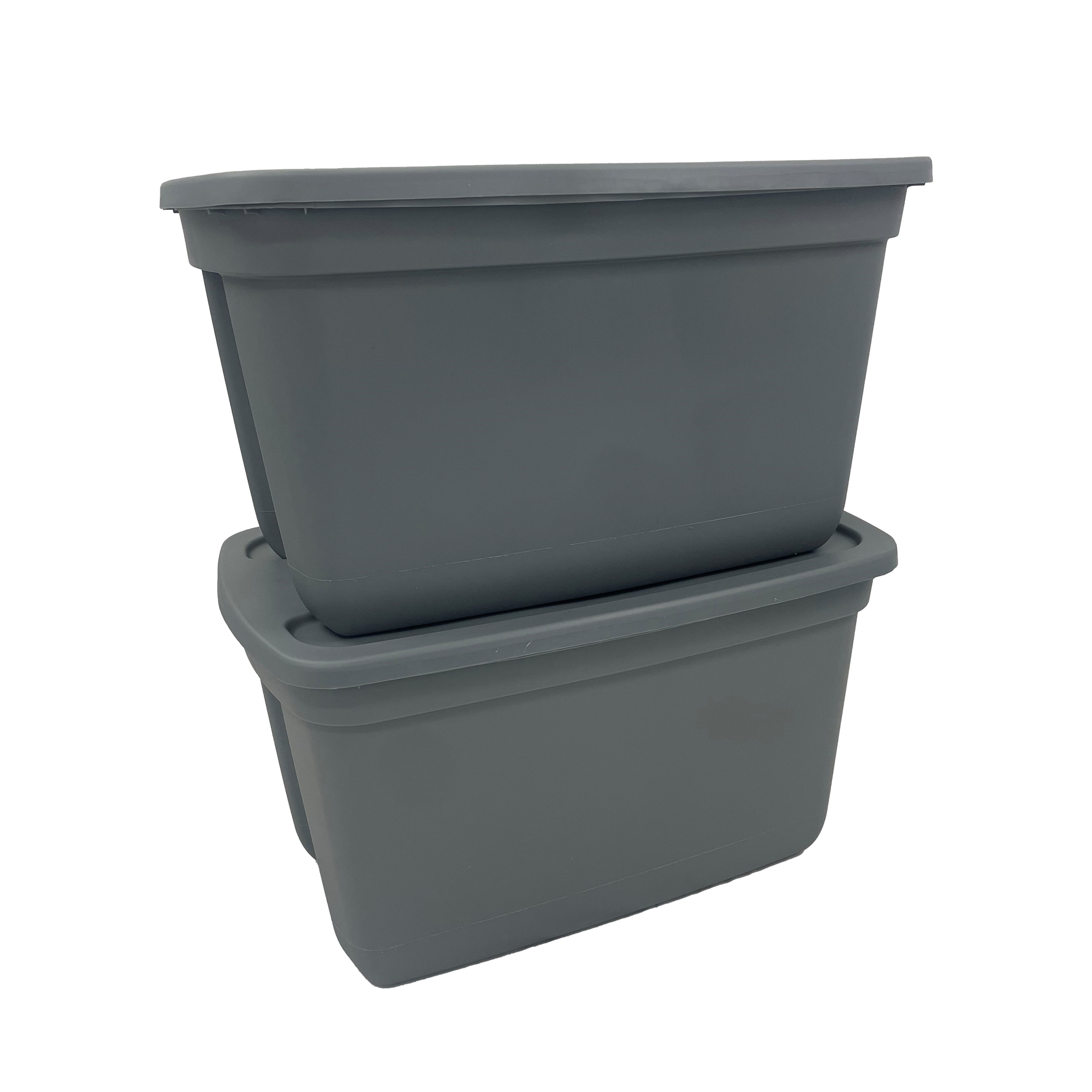 Project Source Medium 18-Gallons (72-Quart) Gray Heavy Duty Tote with  Standard Snap Lid